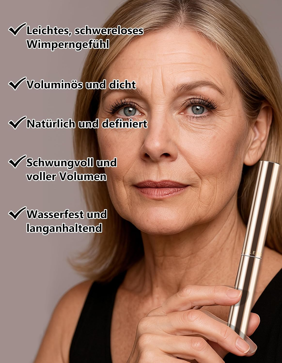 Erinde Pack of 2 Black and Brown Mascara with Fine Brush, Waterproof Mascara, Long-Lasting and Smudge-Proof Mascara, Extremely Volume, Natural Long Eyelashes, Swinging & Voluminous, Clump-Free image number 4