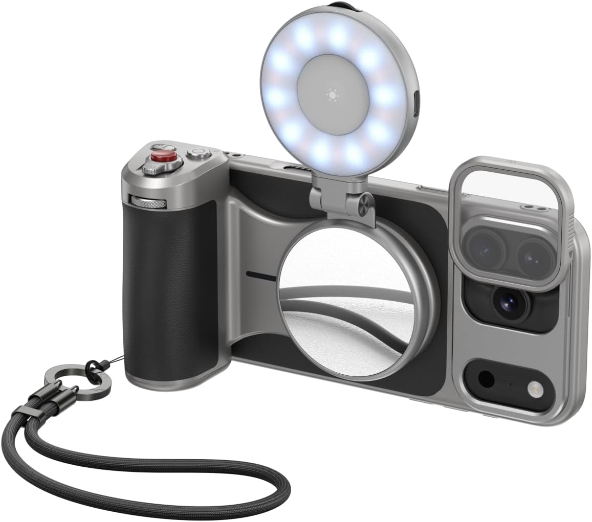 TELESIN Master Grip Kit for Iphone 17 Pro, Magnetic Phone Camera Grip with C03 Selfie Light+ UV Filters, Creator Kit Built-In 3200Mah Battery Wireless Charging - Cooling Graphene Case image number 5