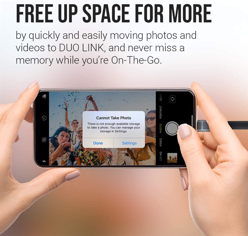 PNY Duo Link Sync & Charge 32GB Metal Gray for Iphone/Ipad Metal Gray 128GB image number 1