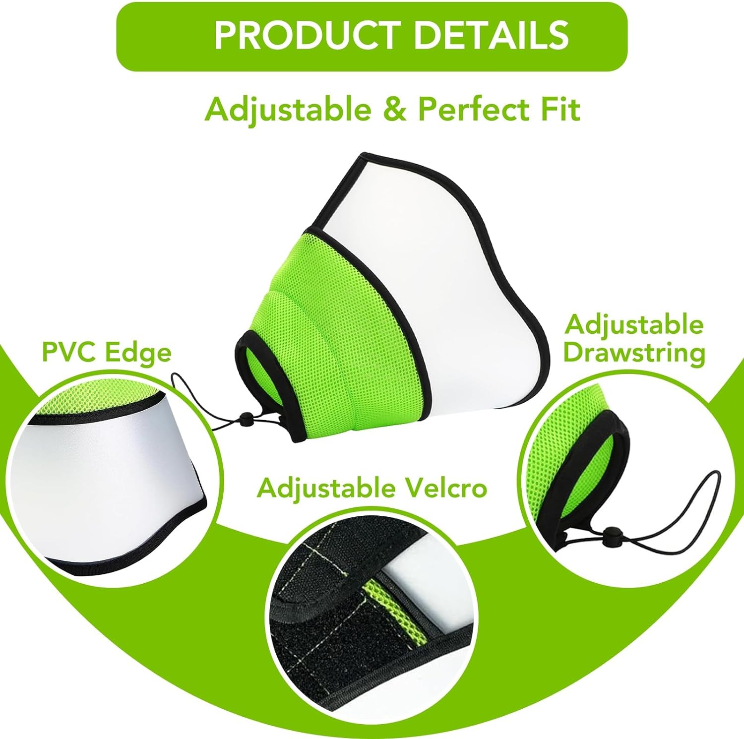 Soft Dog Cone, Adjustable Dog Cone Collar, Elizabethan Collar for Dogs after Surgery, Breathable Dog Recovery Cone to Stop Licking, Lightweight E-Collar for Dogs image number 4