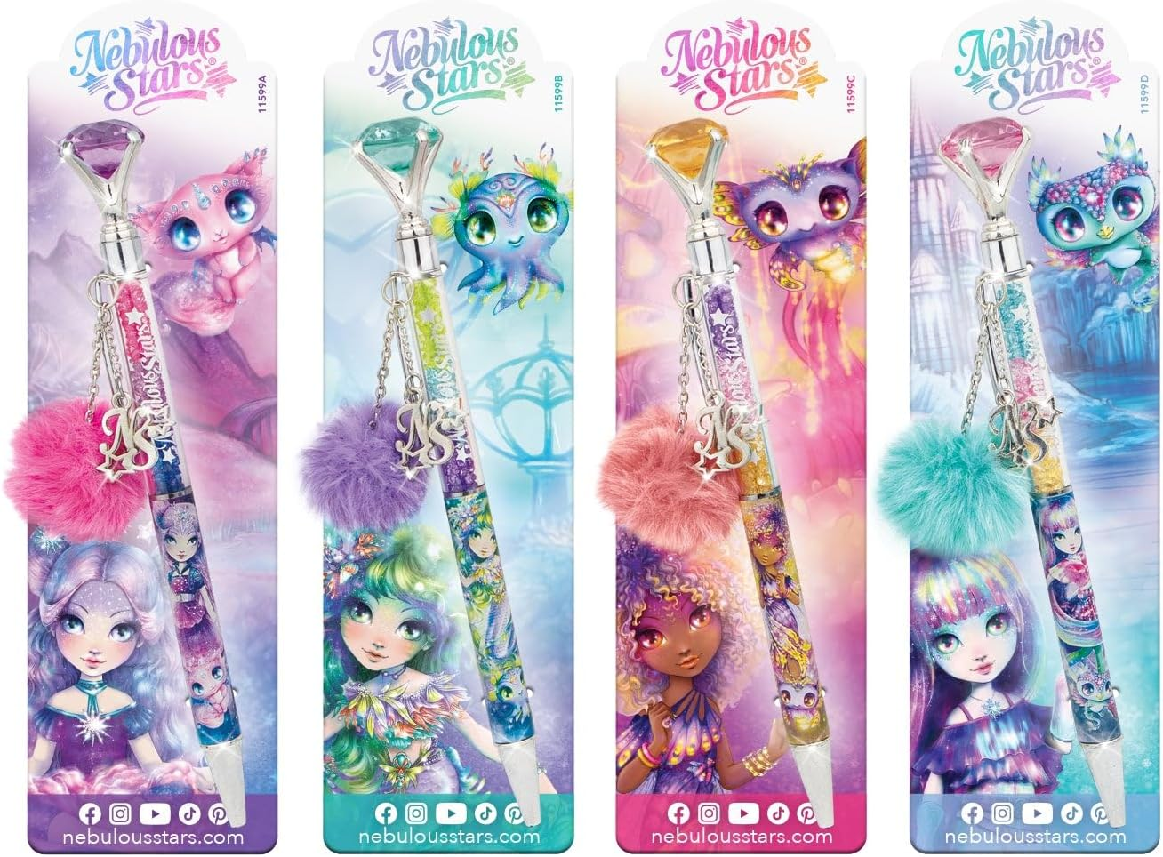 Nebulous Stars Random Diamond Pen - Gem-Filled Ballpoint Pen with Pretty Charms, Fun Stationery for Kids 5+, Assorted Styles image number 5