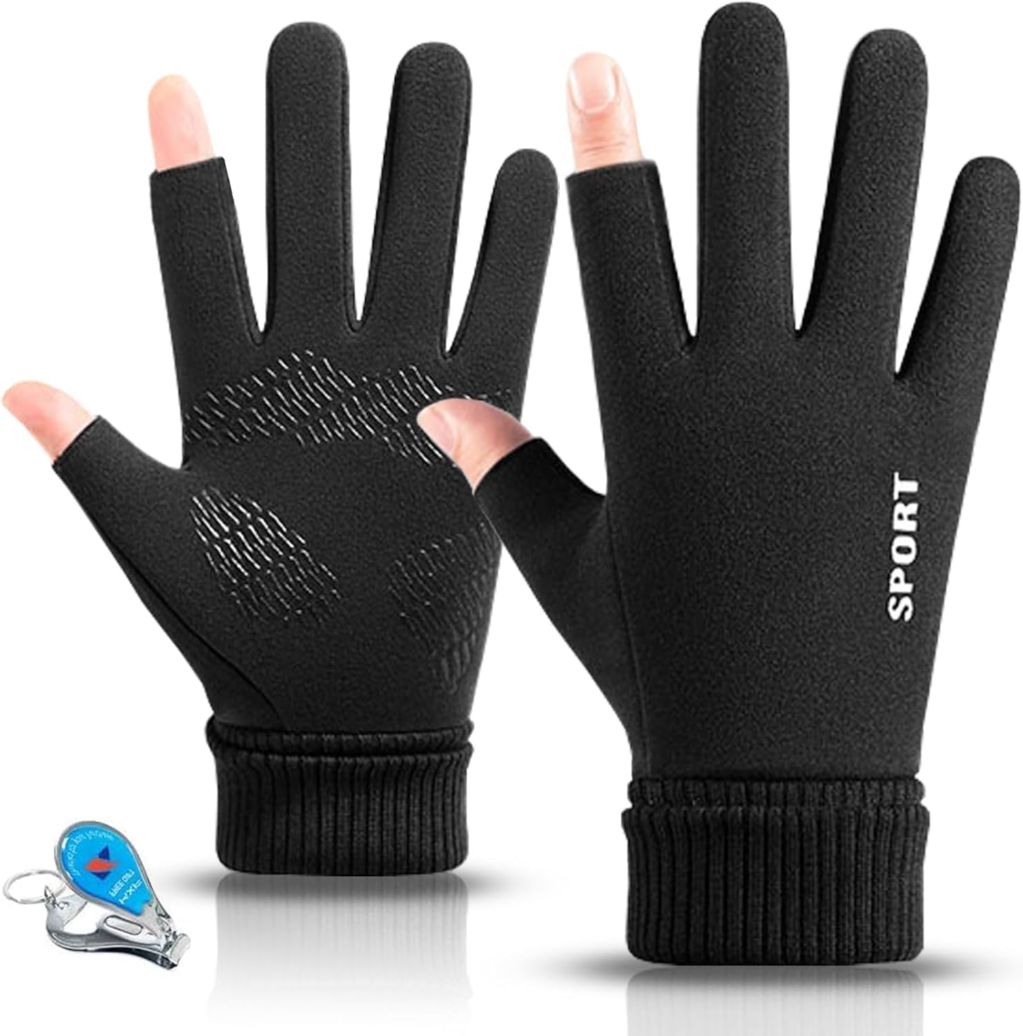 KXF Unisex Sports Fingerless Open Fingers Winter Warm Thermal Touchscreen Gloves for Women Men