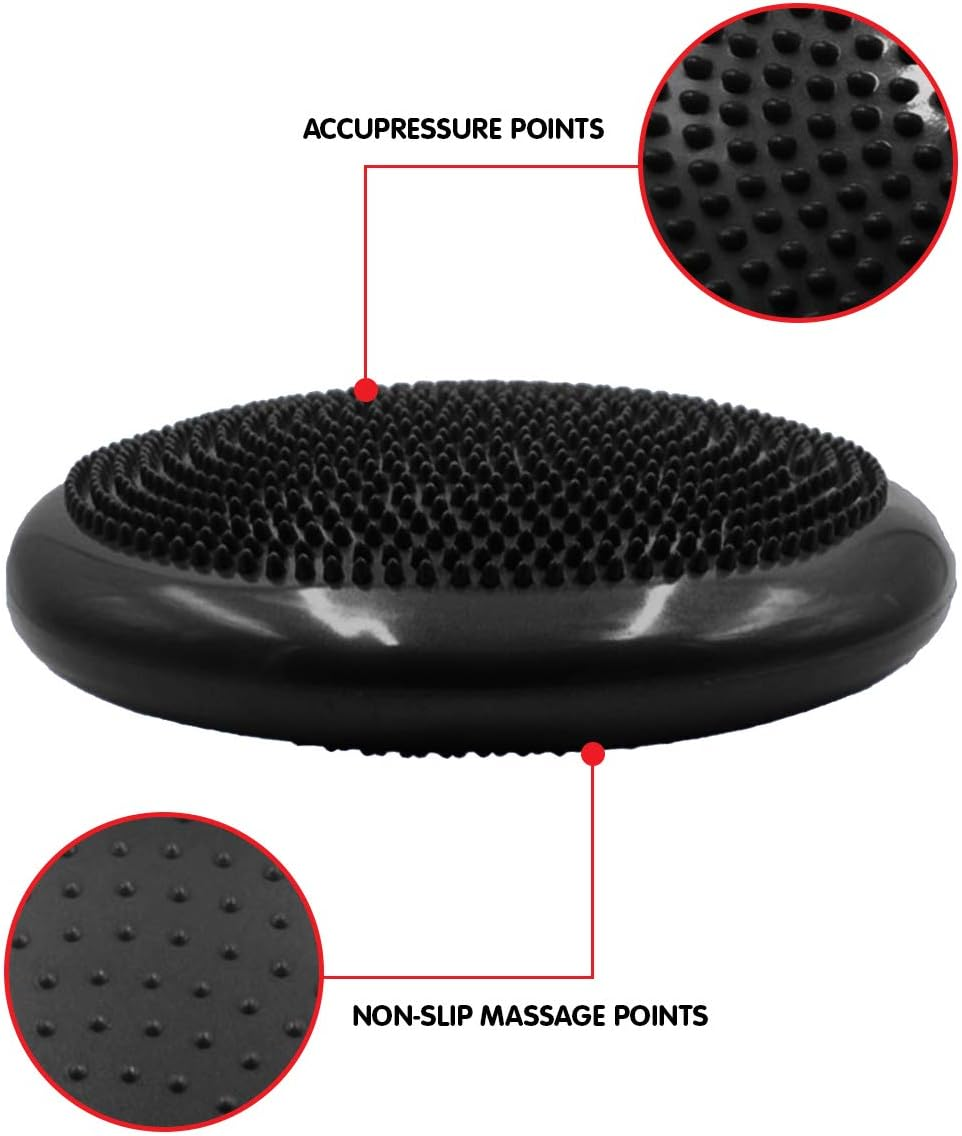 Powertrain Yoga Stability Disc Home Gym Pilate Balance Trainer Wobble Pad Cushion Black