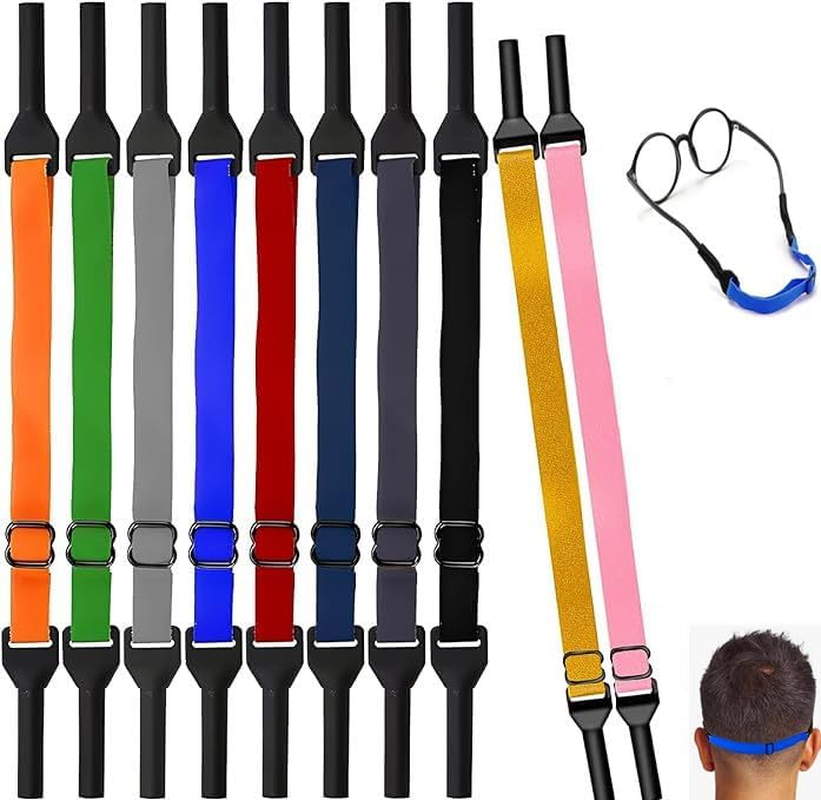 Walquicks 10 PCS Adjustable Eyeglasses Retainer Strap, No Tail Anti-Slip Glasses Straps Holder, Glasses String Cord Eyewear Retainer Sport Unisex Sunglass Straps Holder for Men Women