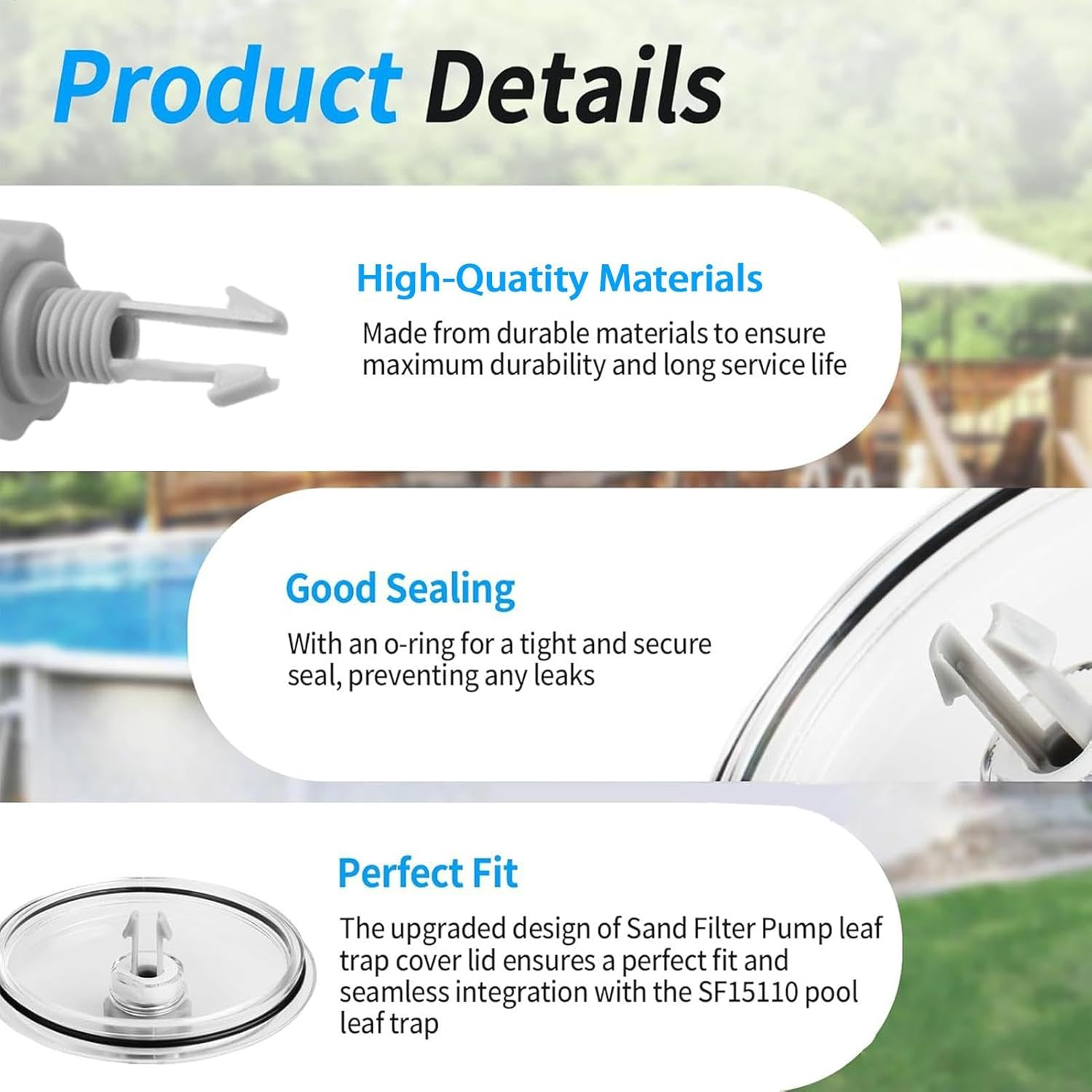 Sand Filter Replacement Parts - Filtration Leaf Trap Catcher Lid - Pool Pump Replacement Parts Not Fit for 14 and 16 Inch Filter image number 3