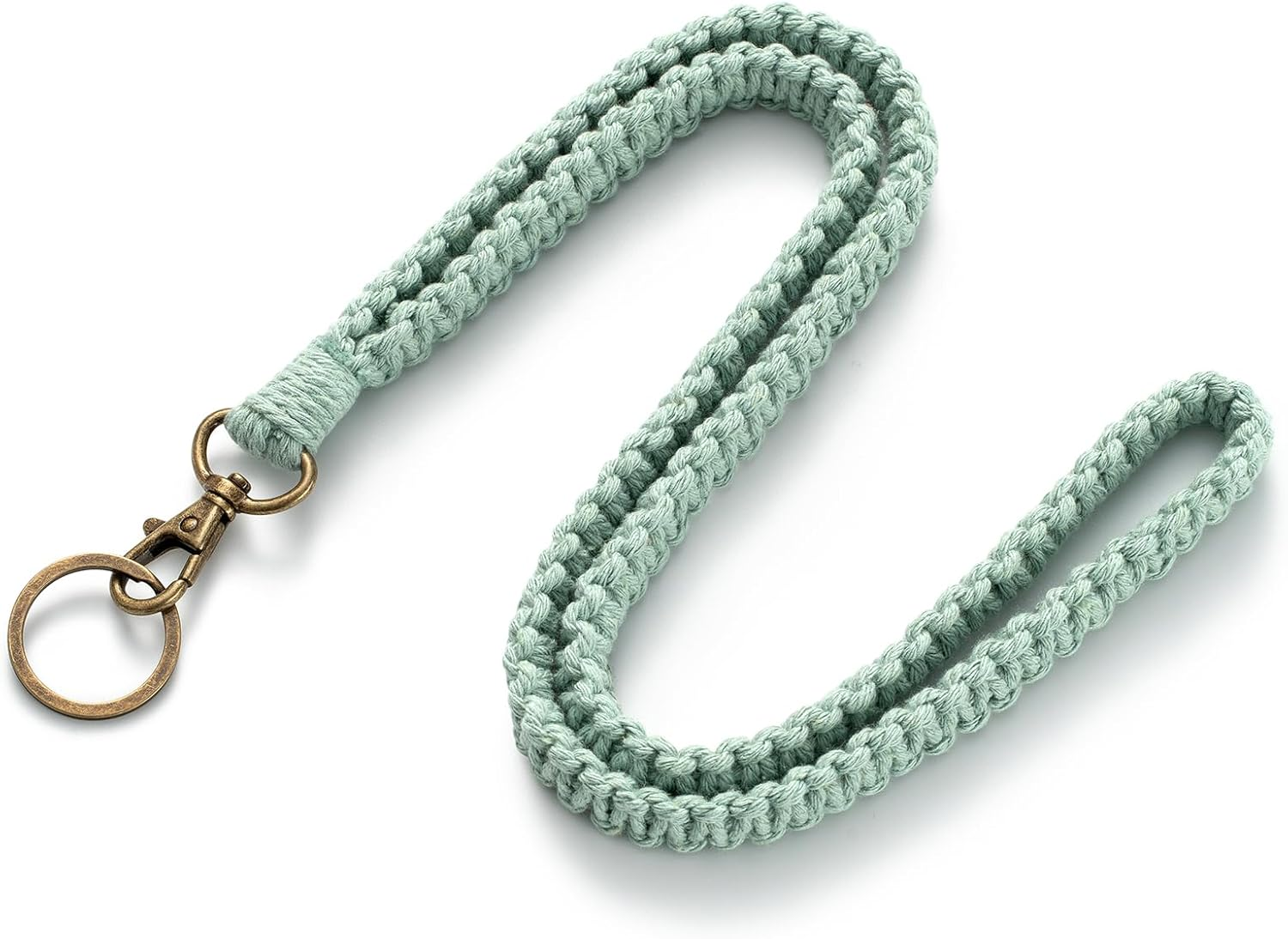 MORSUNBELA Lanyard,Neck Handmake Lanyard Green,Lanyards for Keys,Work ID Card Bohemian Wrist Strap Keychain for Teacher Office