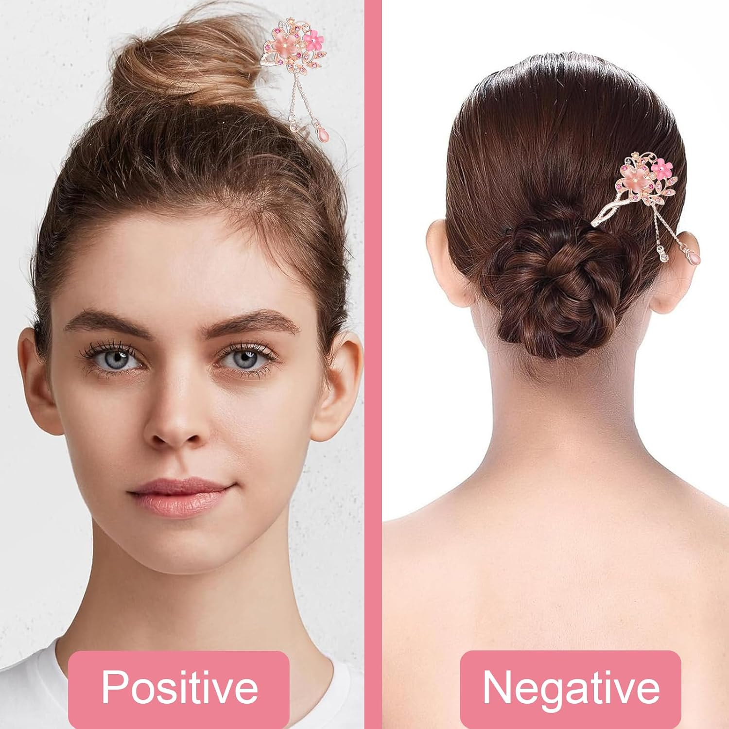 DHWEKU Vintage Hair Stick Hair Stick Hair Sticks Hairpin Vintage Hair Stick Opal Hair Sticks Hair Decor Chinese Hanfu Hair Pins Old Hair Clip (Red) 1 Piece