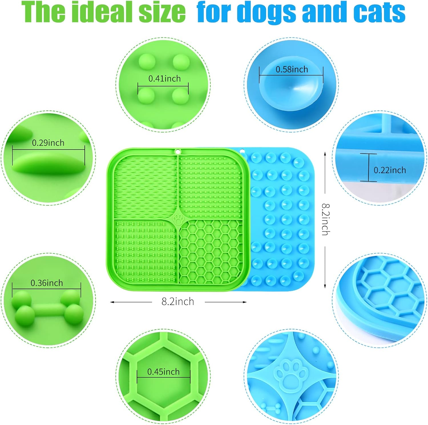 Lick Mat for Dogs, Premium Lick Pad with Suction Cups for Dog Anxiety Relief, Slow Feeder Dog Bowls, Bathing, Grooming and Training image number 3