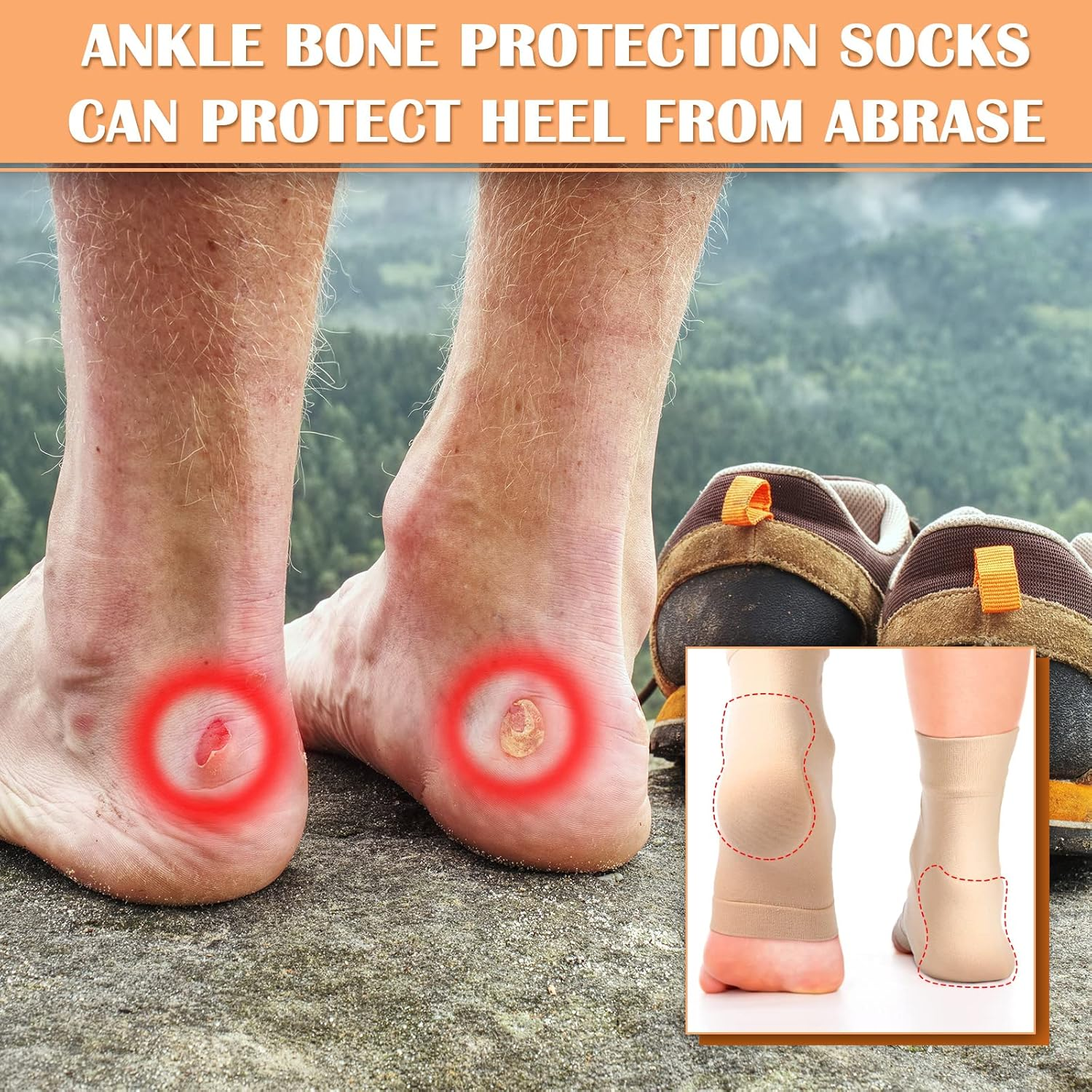 Geyoga 2 Pairs Ice Skating Socks for Women Padded Skate Socks Ankle Protector Skate Guards Ankle Sleeve Pad for Boots, Skates, Splints, Braces