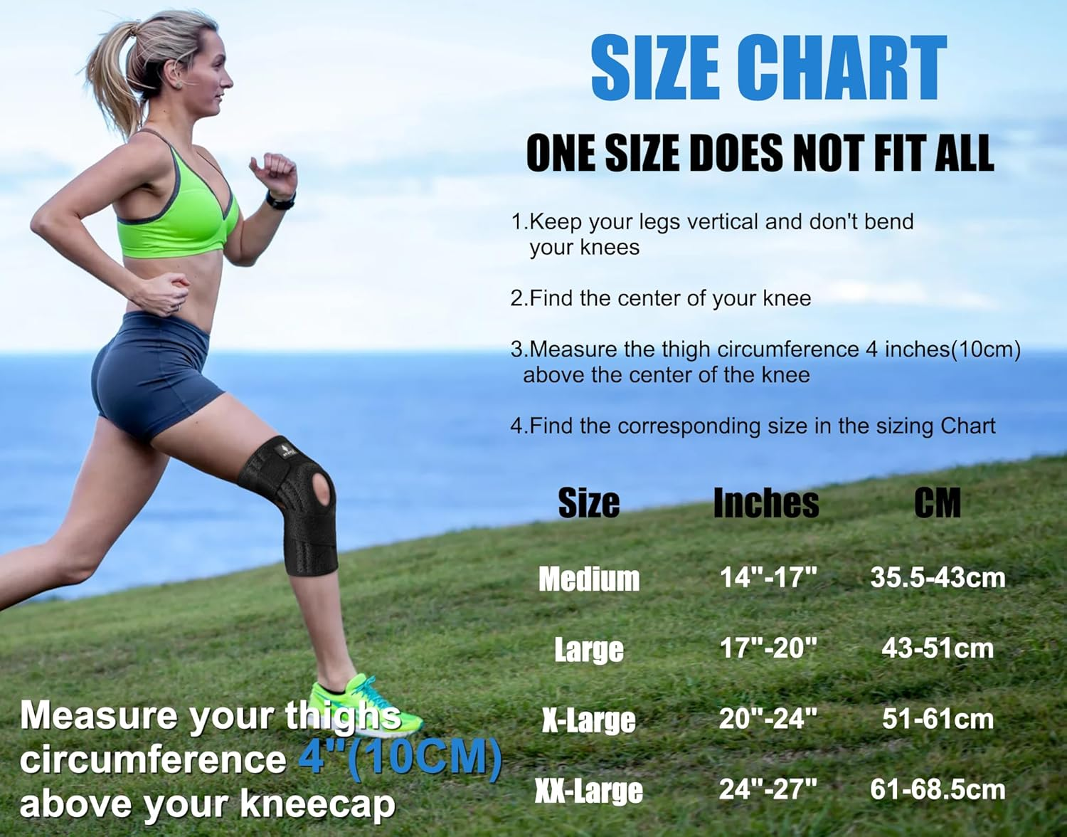 NEENCA Knee Brace for Knee Pain, Adjustable Knee Support with Patella Gel Pad & Side Spring Stabilizers, Knee Wrap for Arthritis, Meniscus Tear, ACL, Knee Pain Relief, Runner, Sport image number 3