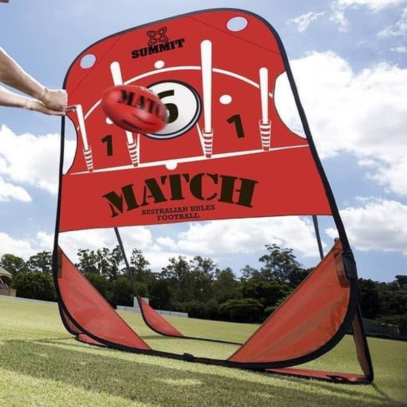 Summit Aussie Rules Hand Ball Target &ndash; Pops up in Seconds with Torsion Strap Frame for Better Strength and Shape, Fun Kick Training Aid with Pegs, Carry Bag and Upright Design &ndash; One Size