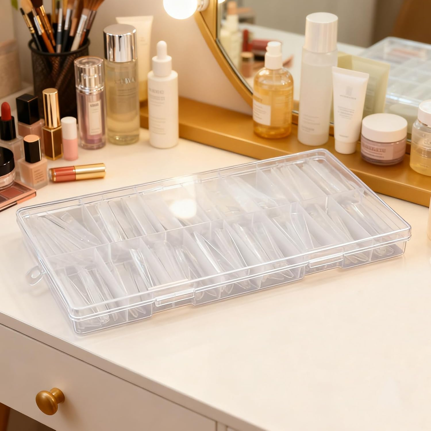 Nail Forms - Clear Sandwich Structure Beauty Supplies - Soft Gel Nail Tips - for Home Family Travel Holiday Salon Spa Wedding Bridal Pedicure Beauty Makeup image number 6