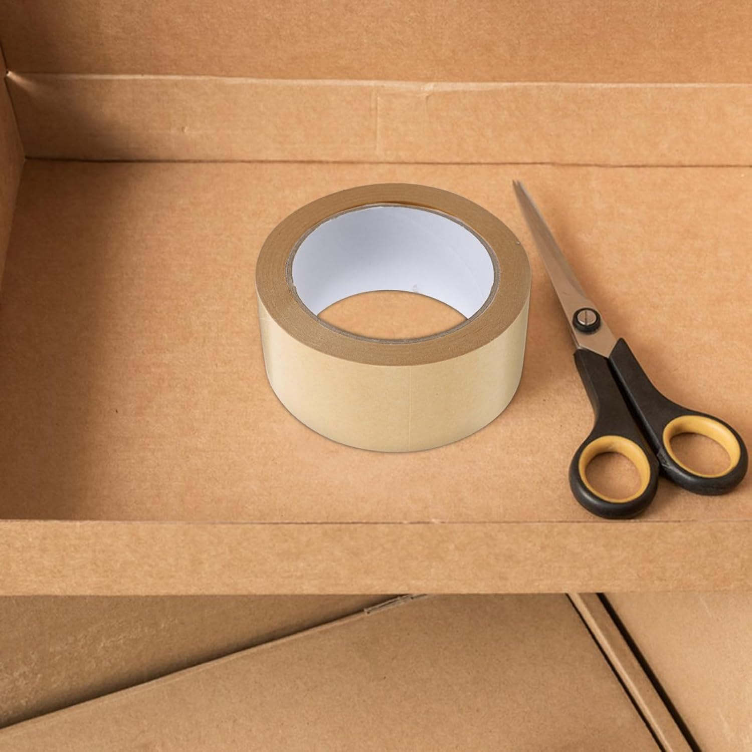 Tape Heavy Duty Brown Craft Paper Wrapping Paper Heavy Duty Wrapping Paper Packing Tape Dispenser Kraft Paper Tape Water Activated Paper Tape Water- Kraft Tape Taped for Frame image number 5