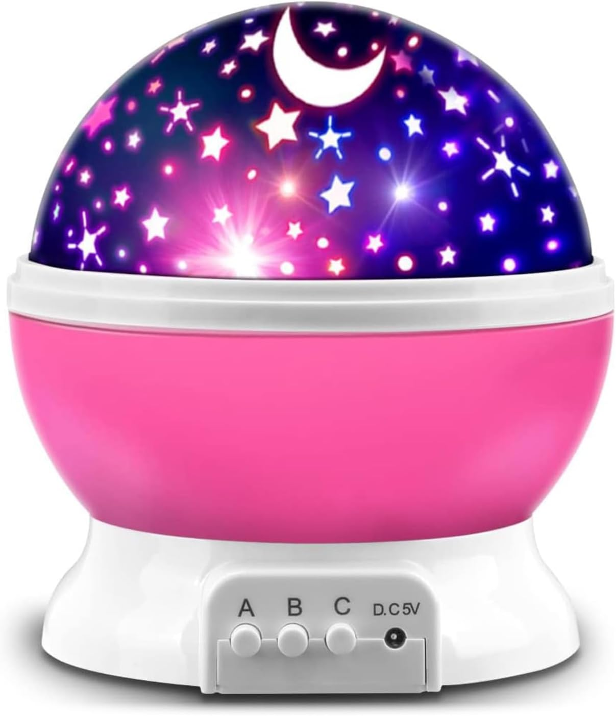 RIKONDA Pink Star Projector Night Light for Kids - Rotating Starry Sky & Moon Lamp, Usb/Battery Powered, Bedroom Decor Gift Girls & Boys Ages 1-14 (15Cm X 13Cm, 300G) image number 6