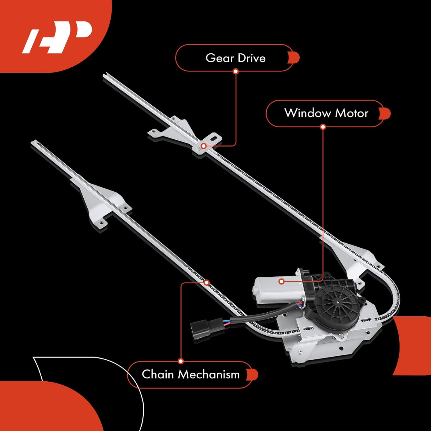 A-Premium Power Window Regulator with Motor Compatible with International Harvester HD Truck 3200 3300 3800 4200 2003-2011 Front Right Passenger Side image number 6
