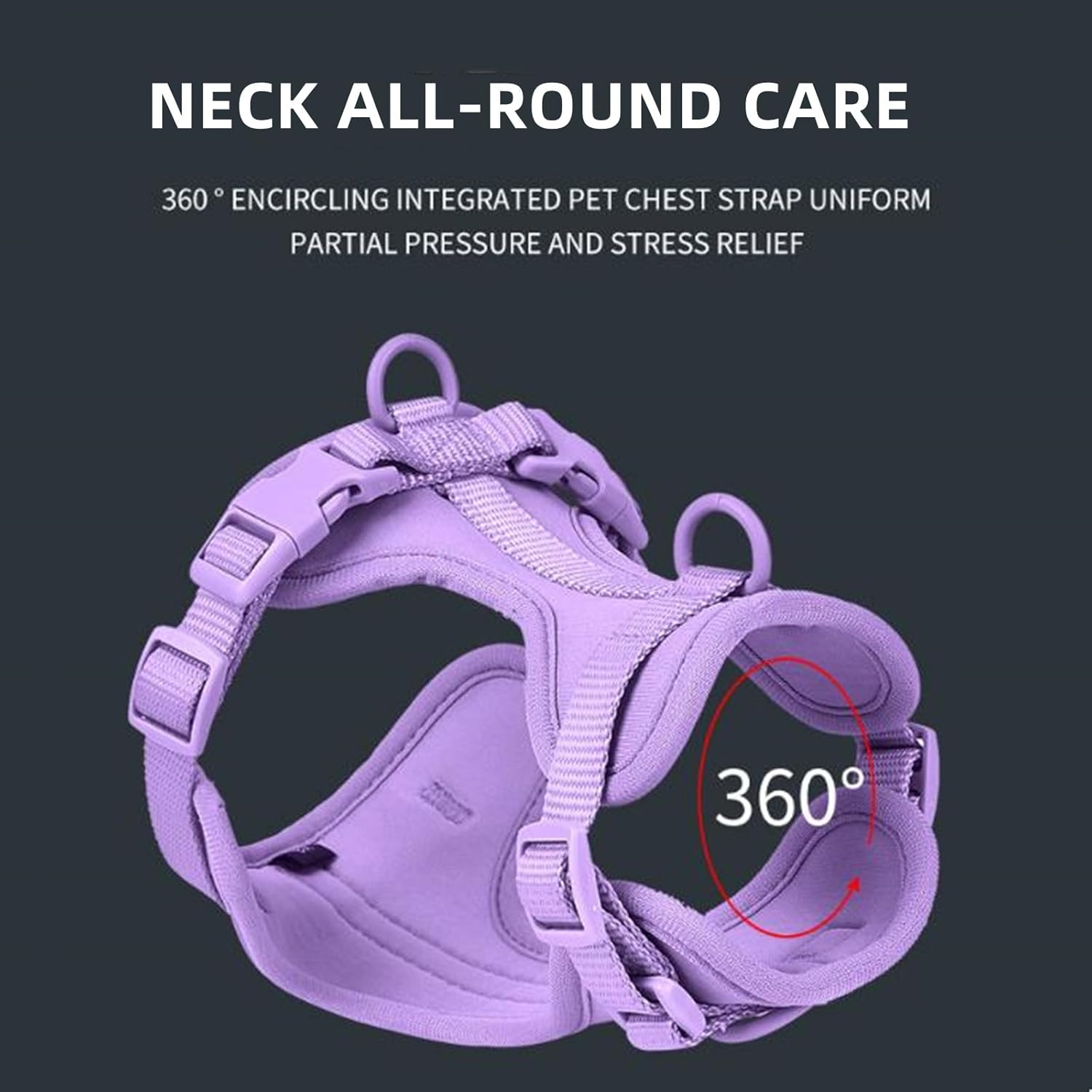 IUOUTG Dog Harness No Pull Nylon Cute Pet Harness Dog Vest Harness for Small Medium Large Dogs Lightweight Cat Harness with 3 Metal Rings 2 Buckles Pet Hiking Harness for Running & Walking image number 3