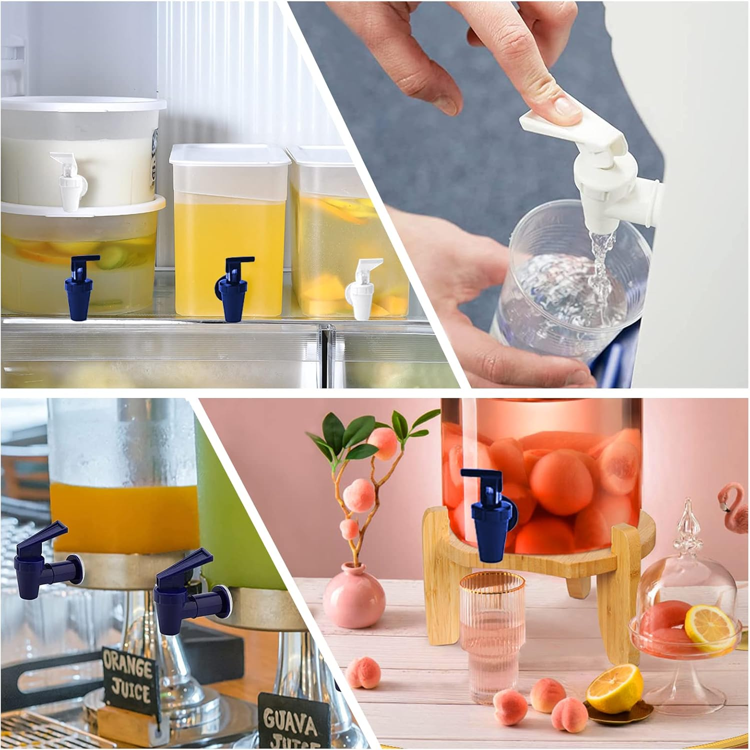 4 Pack 3/4Plastic Faucet,Replacement Cooler Faucet Water Bottle Jug Reusable Spigot Spout, BPA Free Dispenser Tap Set, Water Crock Valve Gravity Water Spigot (3/4" External Thread) image number 6