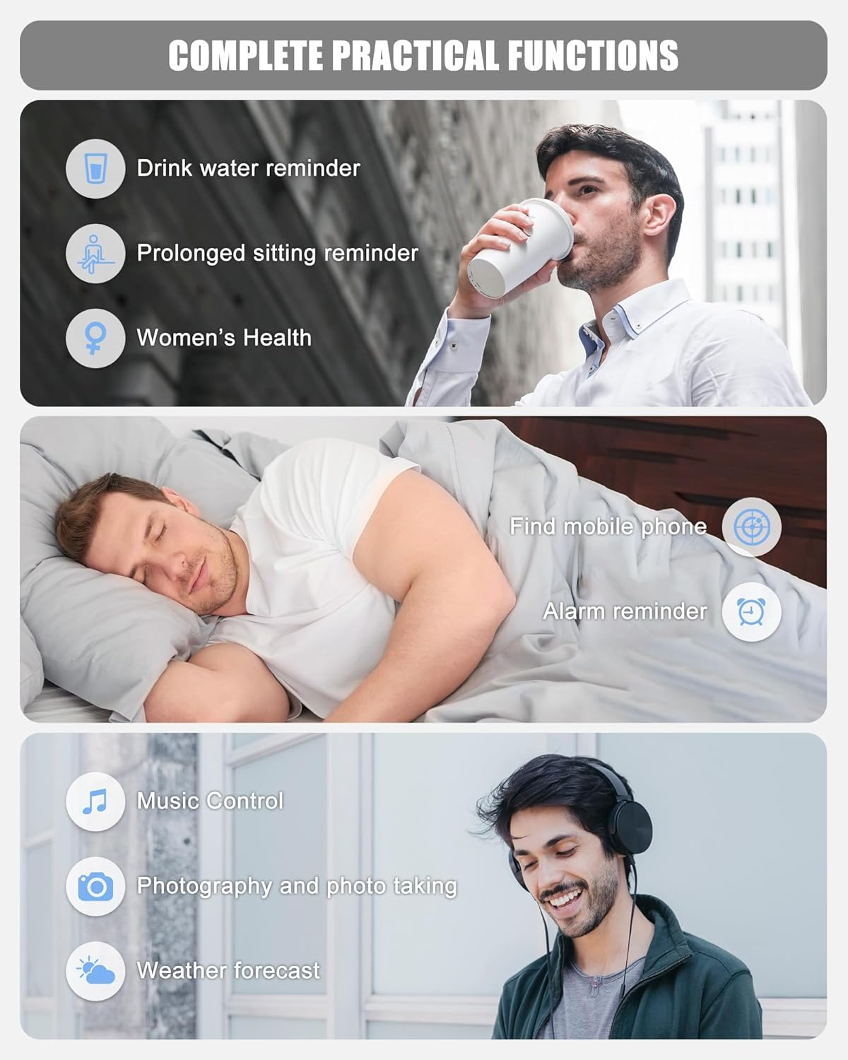 Fitness Tracker, Smart Watch with 24/7 Heart Rate/Blood Pressure/Blood Oxygen Monitor, Sleep Tracker, Step & Calorie Counter, IP68 Waterproof Fitness Watches for Women Men image number 4