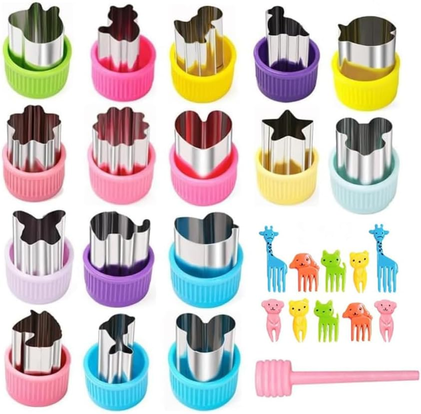 Vegetable Cutter Shapes Set, 27 Pack Mini Cookie Cutter, Mini Cookie Cutters Fruit Cookie Pastry Stamps Mold for Kids Baking and Food Supplement Tools Accessories image number 2