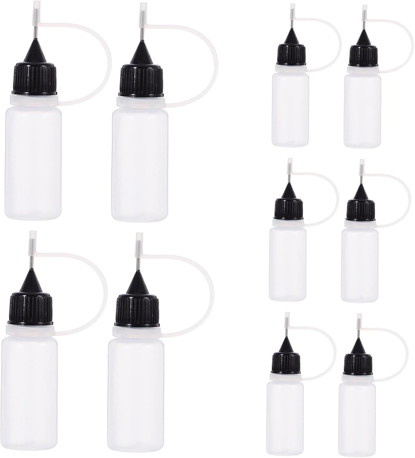 20Pcs Plastic Squeeze Dropper Bottles with Black Lid Precision Fine Tip Applicator for Glue Ink Dispensing Sealed Design for Workshop Use image number 1
