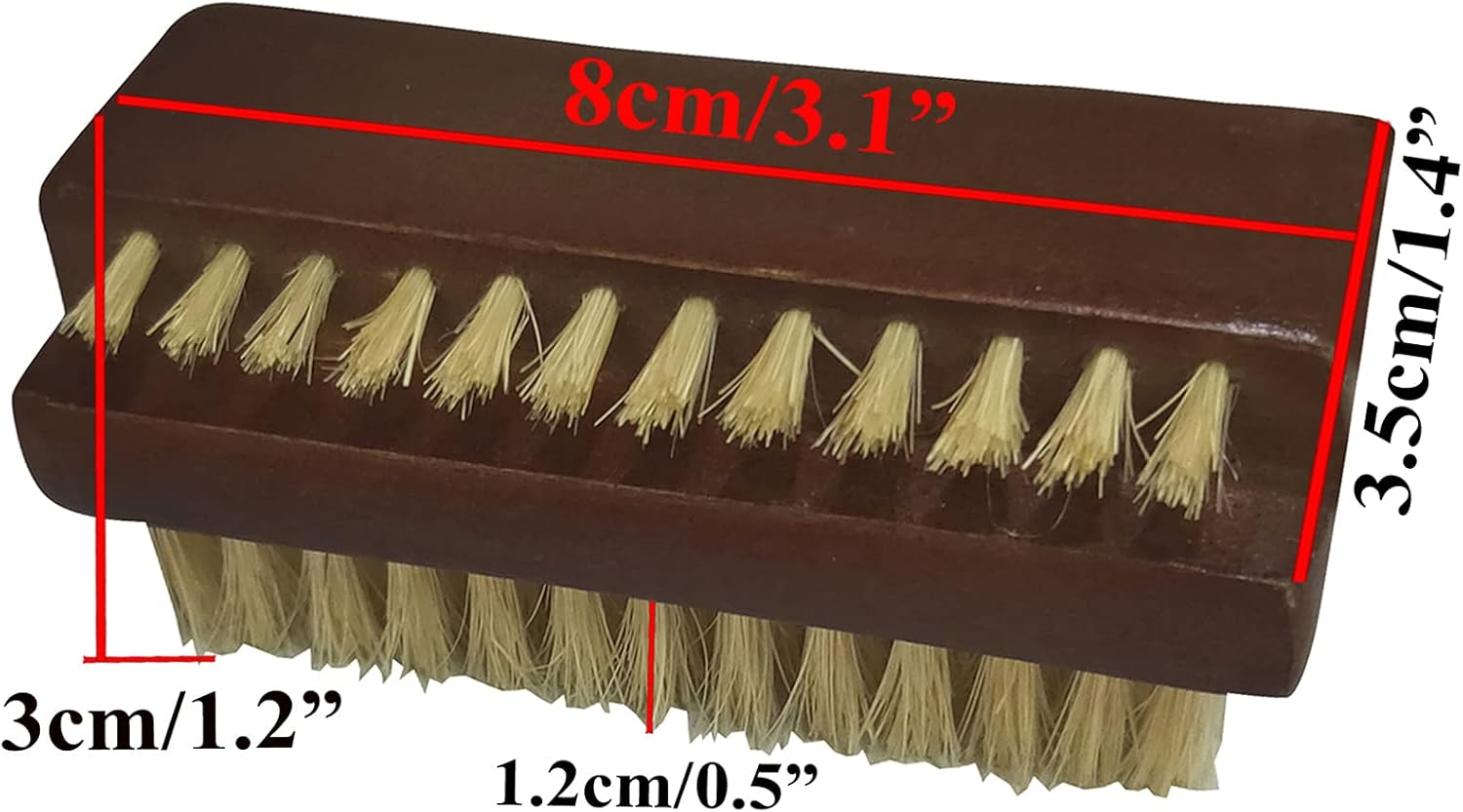 Coralpearl Wooden Nail Brush Cleaner Rosewood Two Sided in Natural 100% Boar Bristle for Cleaning Hand Finger Foot Toe, Fingernail Toenail Scrub Brush for Men Women Kids Manicure Pedicure Care (4) - 2 image number 7