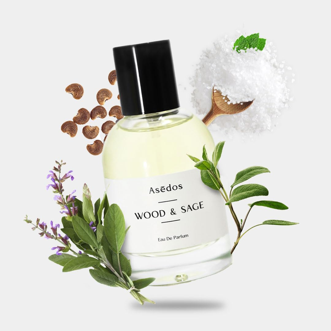 Asēdos - Wood & Sage EDP Spray | Inspired by Wood Sage & Sea Salt EDP | Eau De Parfum | Unisex EDP | Vegan, Colorant Free | Animal Cruelty Free | 50Ml 1.7 Fl Oz