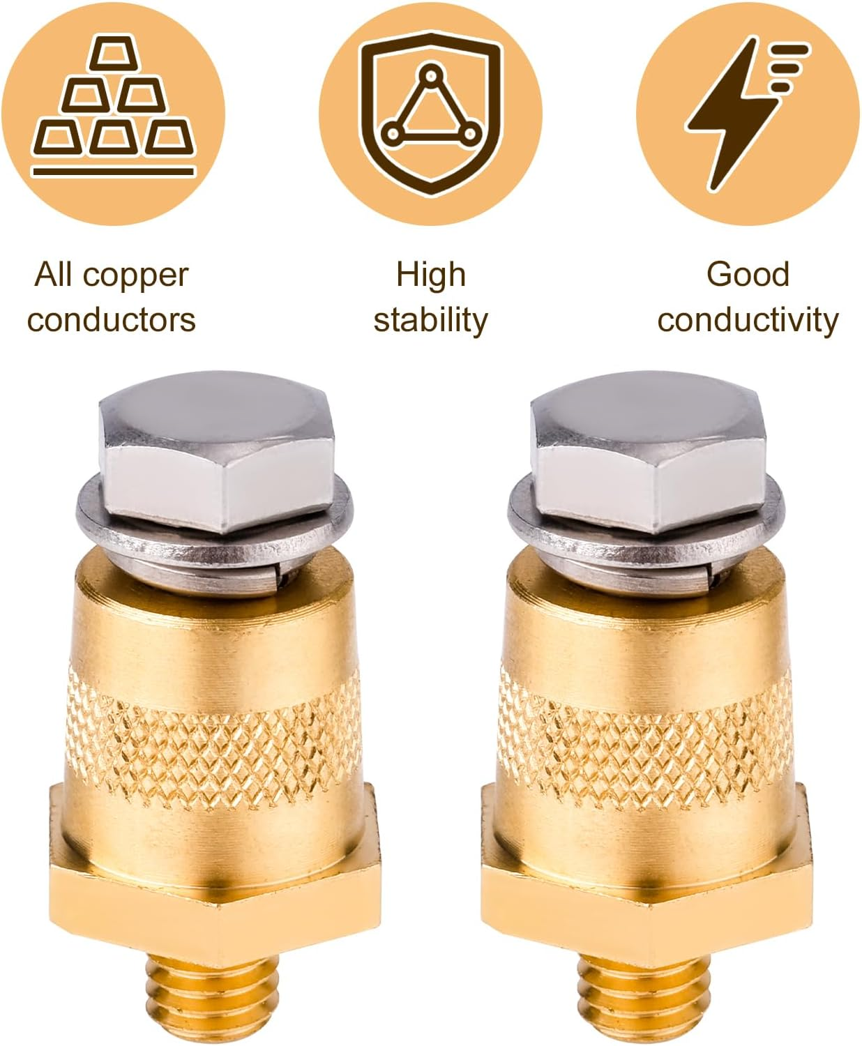 2 Packs Battery Terminal Connectors Set, Battery Post Terminals Battery Post Adapter Auto Battery Post Terminals Connectors for M8 Top/Side Terminal Charging Posts image number 4