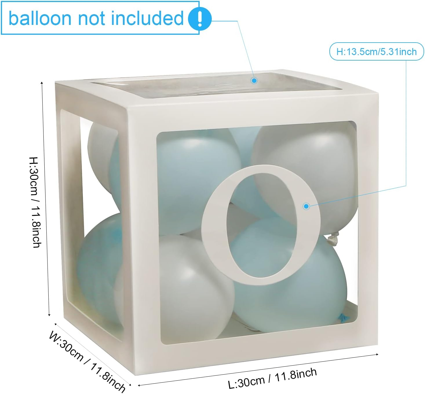 YALLOVE Baby Boxes for 1St Birthday, ONE Letters for Baby Shower Decoration, White Transparent Balloon Gift Box