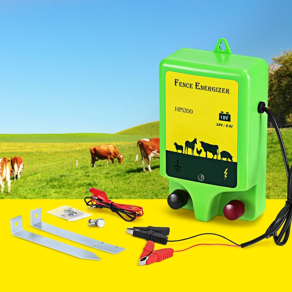 Giantz 18Km Electric Fence Energiser Solar Energizer Charger Farm Animal 1.56J