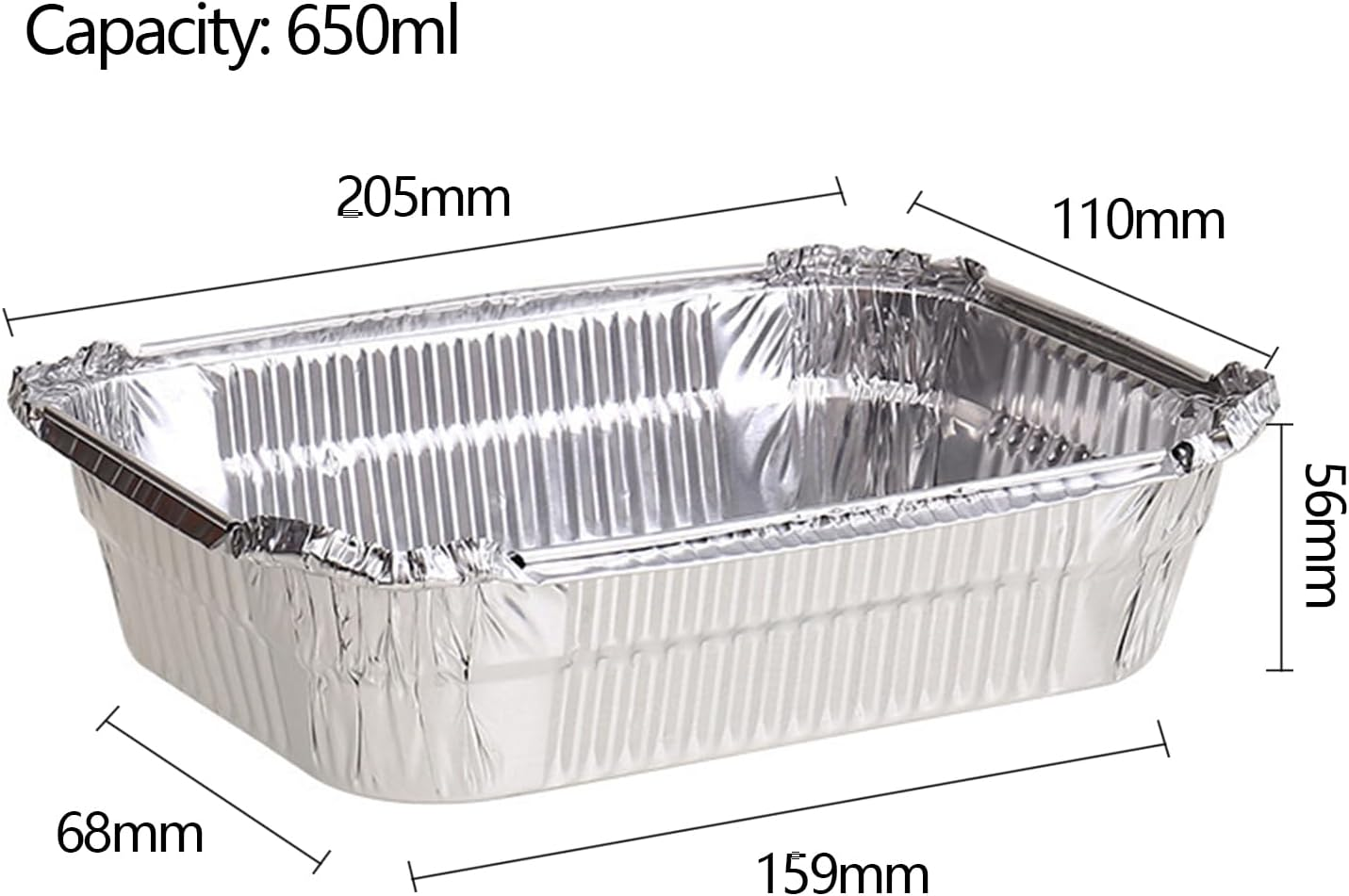 50 Pack Pans with Lids, Aluminum Foil Pans with Lids, Disposable Foil Tray, Steam Table Deep Pans, Tin Foil Pans for Cooking, Food Storage, BBQ, Grilling, Catering