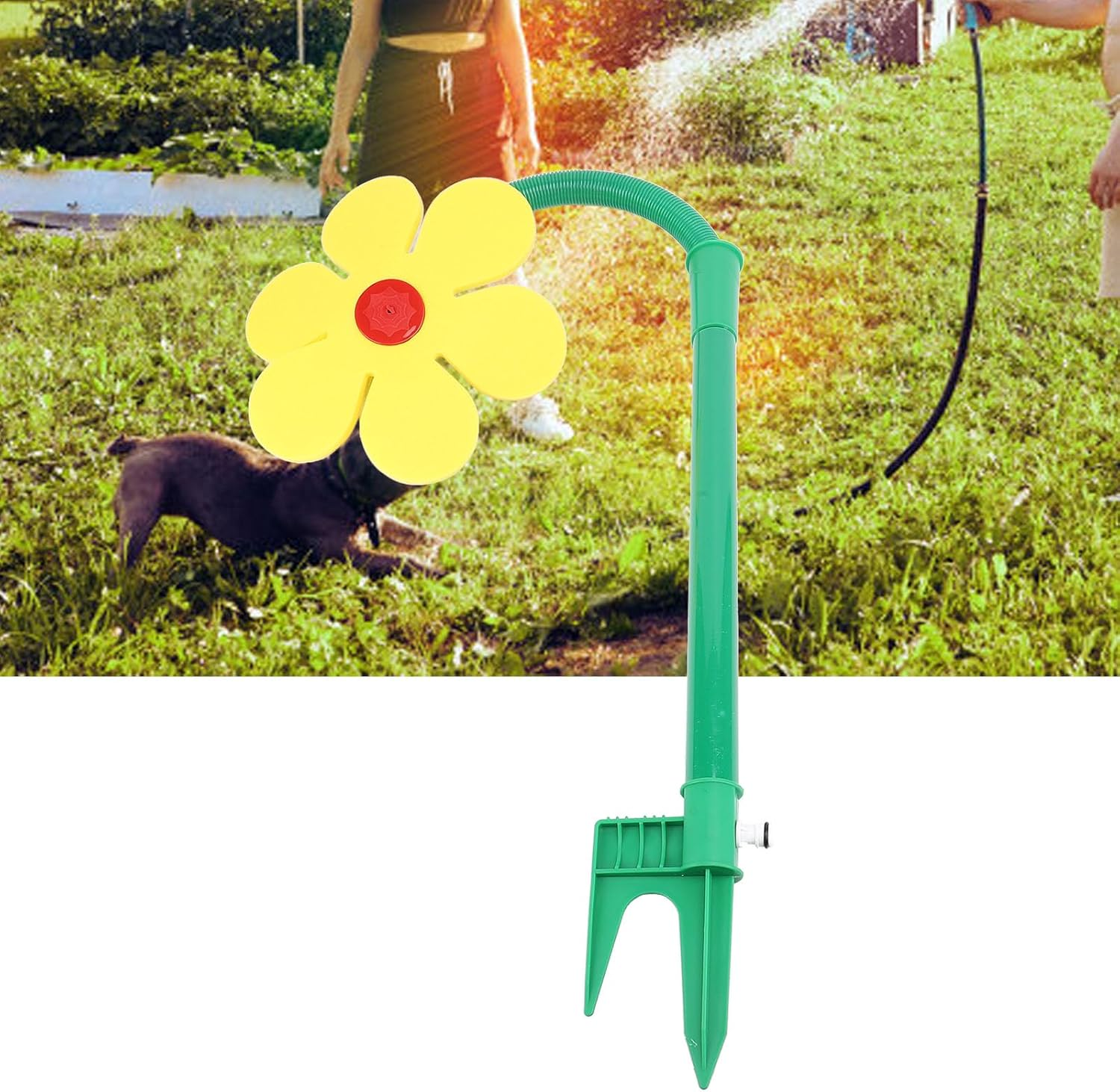 Crazy Daisy Sprinkler, Plastic Garden Sprinkler Dancing Flower Sprinklers, Flower Water Sprinkler, Children Sprinkler Toy for Yard Watering Dogs Kids Playing image number 6