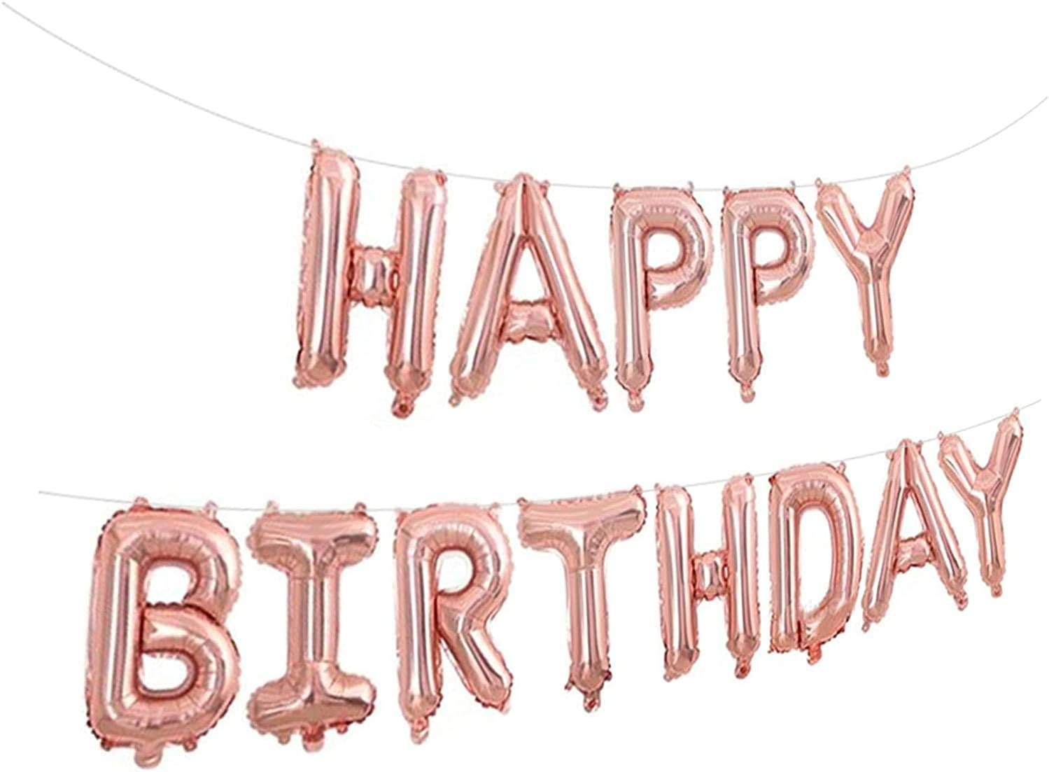 EZONEDEAL Happy Birthday Balloon Banner Letters, Reusable Inflatable Birthday Decorations Room Party Decor and Event Decoration Happy Birthday Banner for Kids and Adults (Rose) image number 2