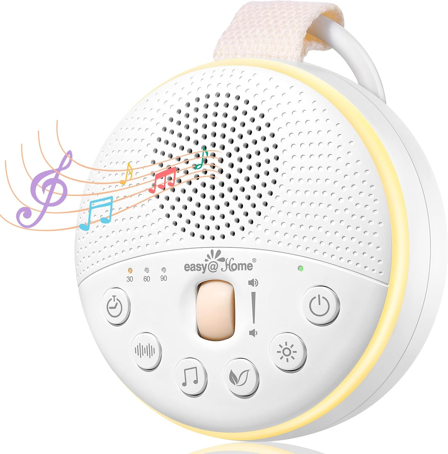 Easy@Home White Noise Machine: Portable Baby Sound Machine 34 Soothing Lullabies & Nature Sounds | 3 Timer Set | Night Light | Baby Essentials for Newborn | High Exact Roller Volume Control image number 2