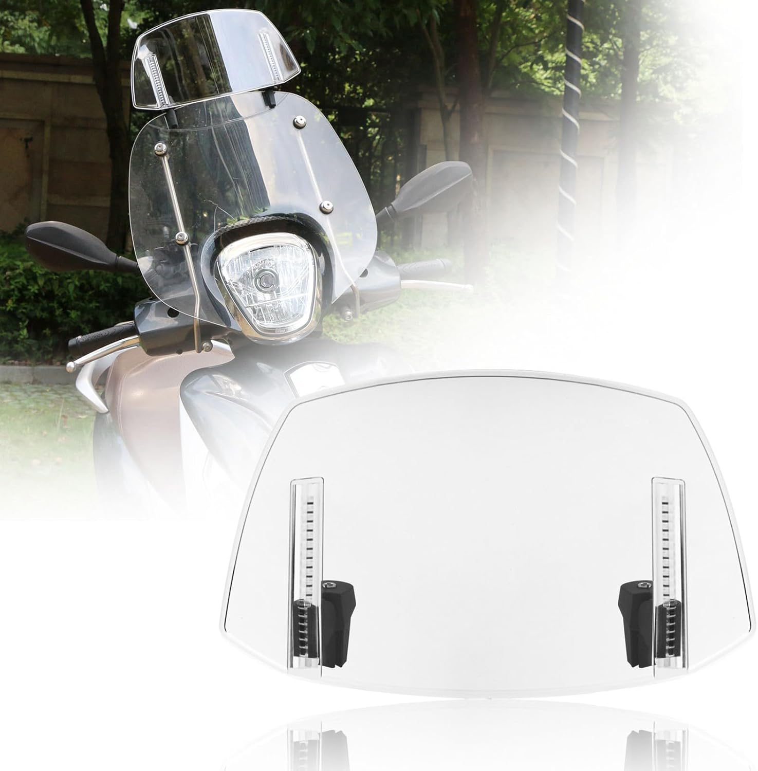 Motorcycle Windshield Extension - Motorcycle Windscreen Windshield - Modification Spoiler Extension Accessories Improved Stability for Motorbike Scooter ATV - Transparent image number 1