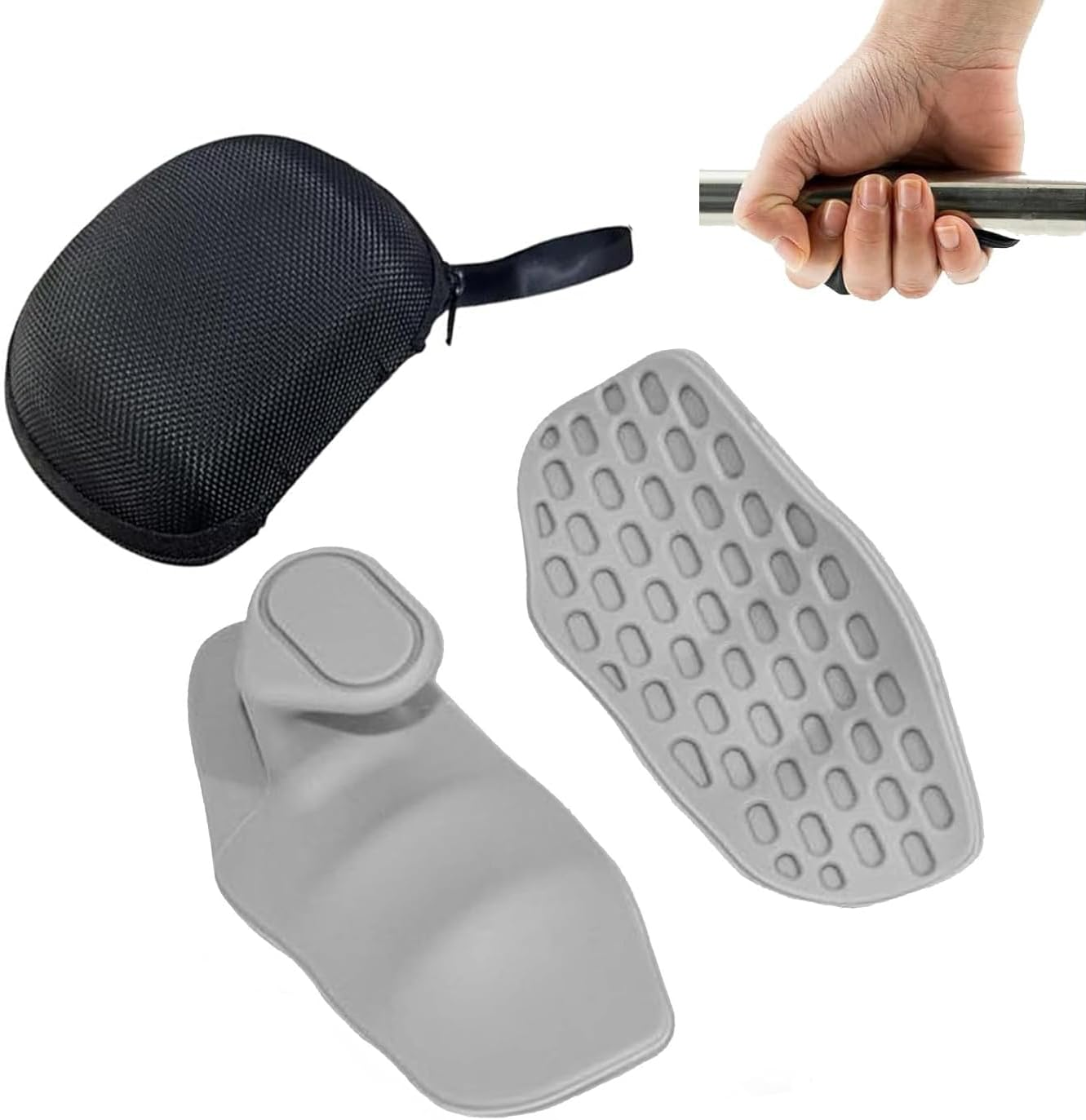 Yharnamite 1 Pair Gym Hand Grips for Weight Lifting, Anti-Slip Workout Grips, Non Slip Silicone Gym Grips Pads for Training and Exercise, Weight Lifting, Dumbbell, Deadlift