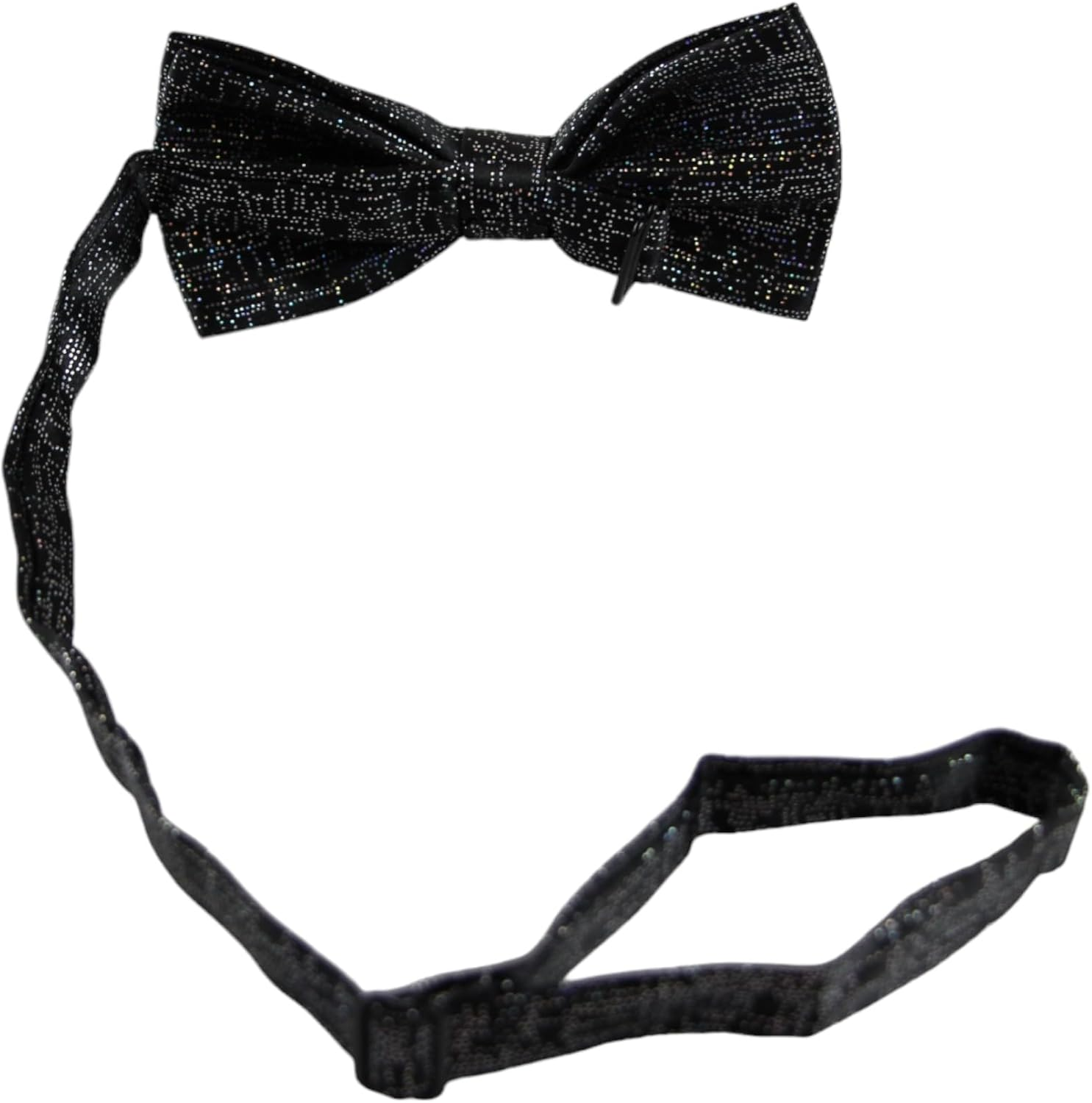 Mens Black Sparkly Glitter Patterned Bow Tie image number 4