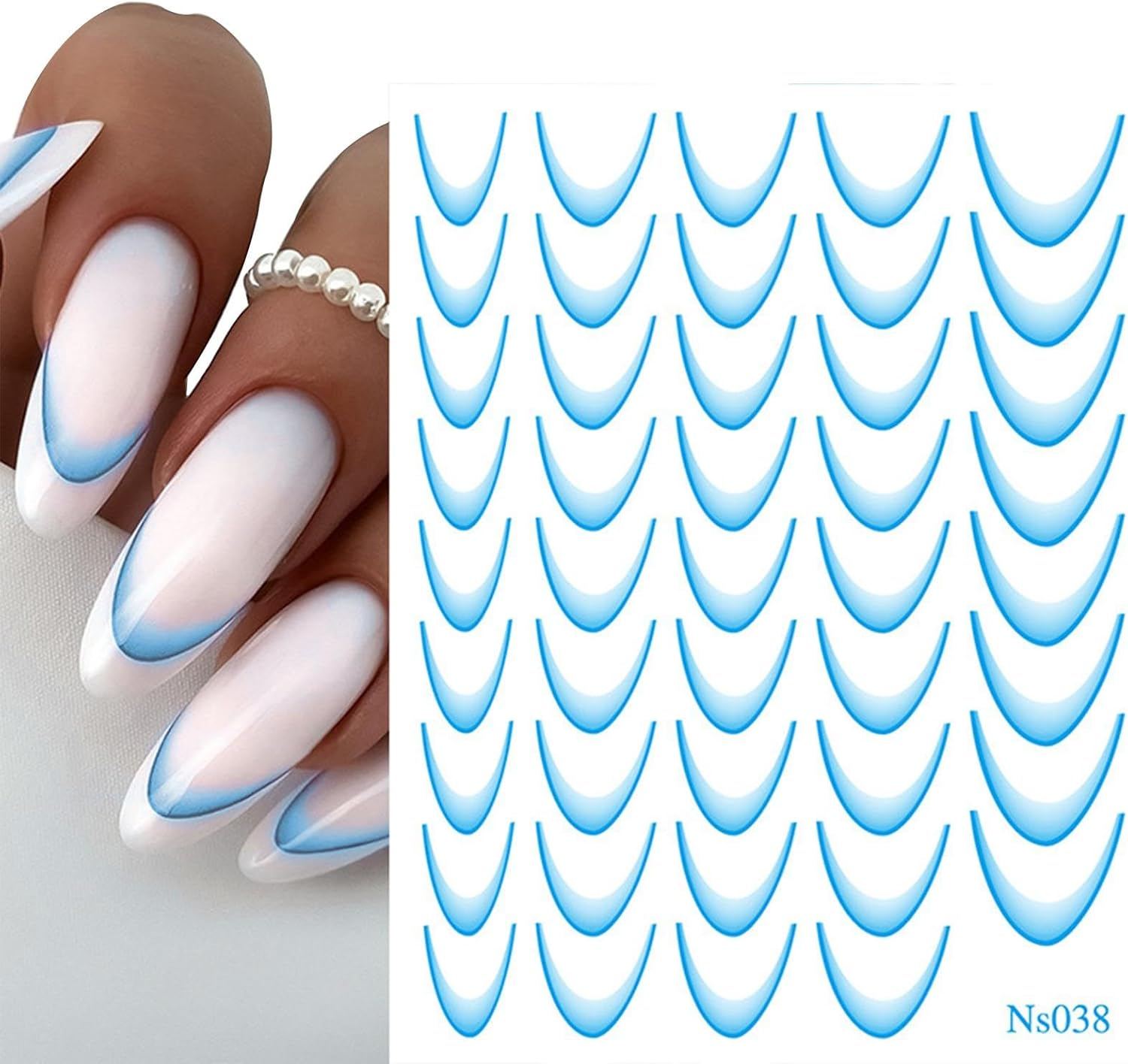 French Tip Stickers - Nail Stickers | Nail Strips | French Nail Stickers | French Tip Nail Stencils | Nail Forms Fringe Tips Guide Sticker | Decals Strips | Template Nail Tools for Nail image number 5