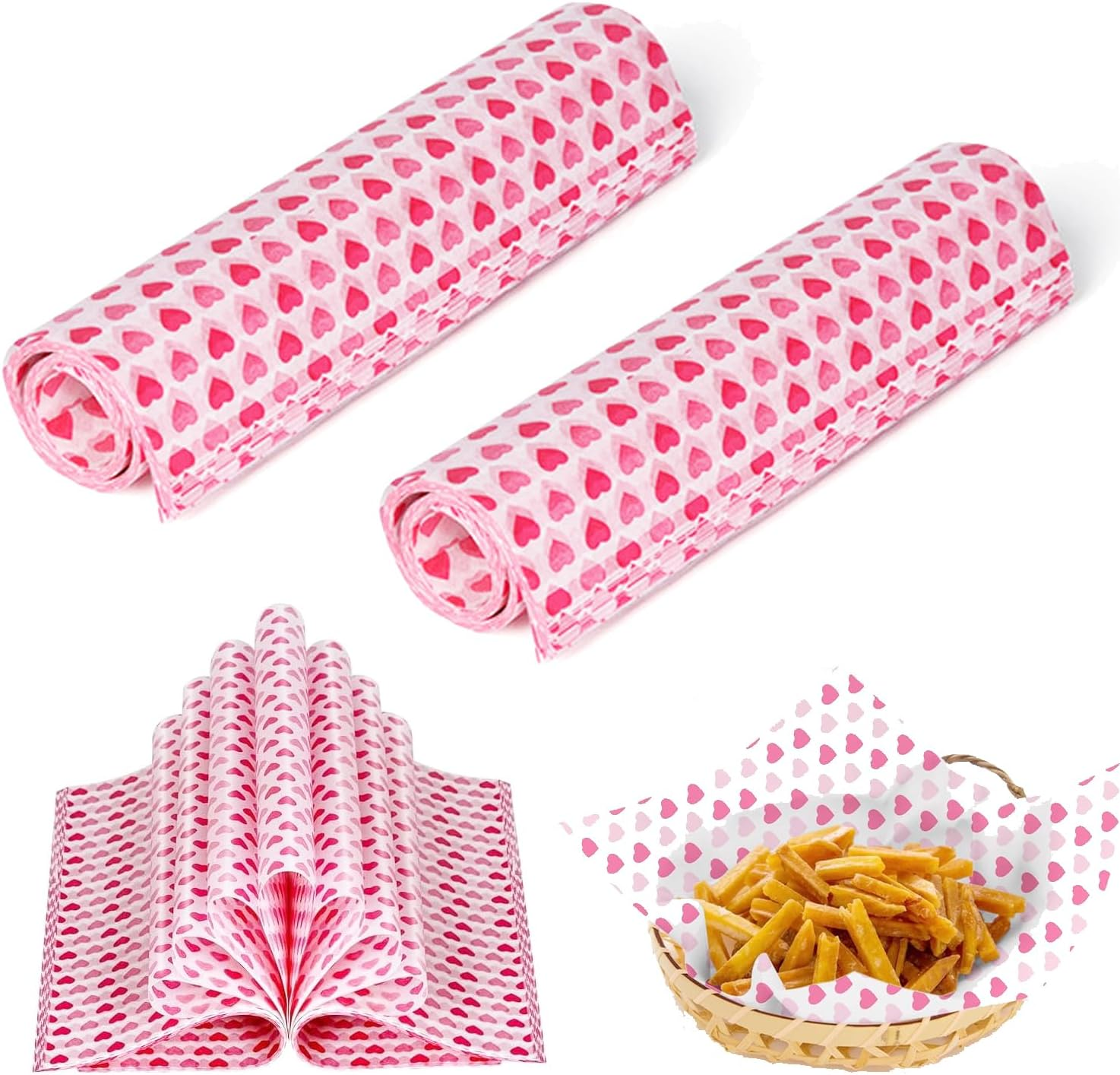 Xinghonyac 100 Pcs Food Grade Wrap Paper, Greaseproof Sandwich Wrap Paper, Baking Wrapping Paper, Food Wrapping Paper, Deli Paper Wax Paper for Sweets, Cakes, Cheese, Chips, Cookies, Sandwiches (C)