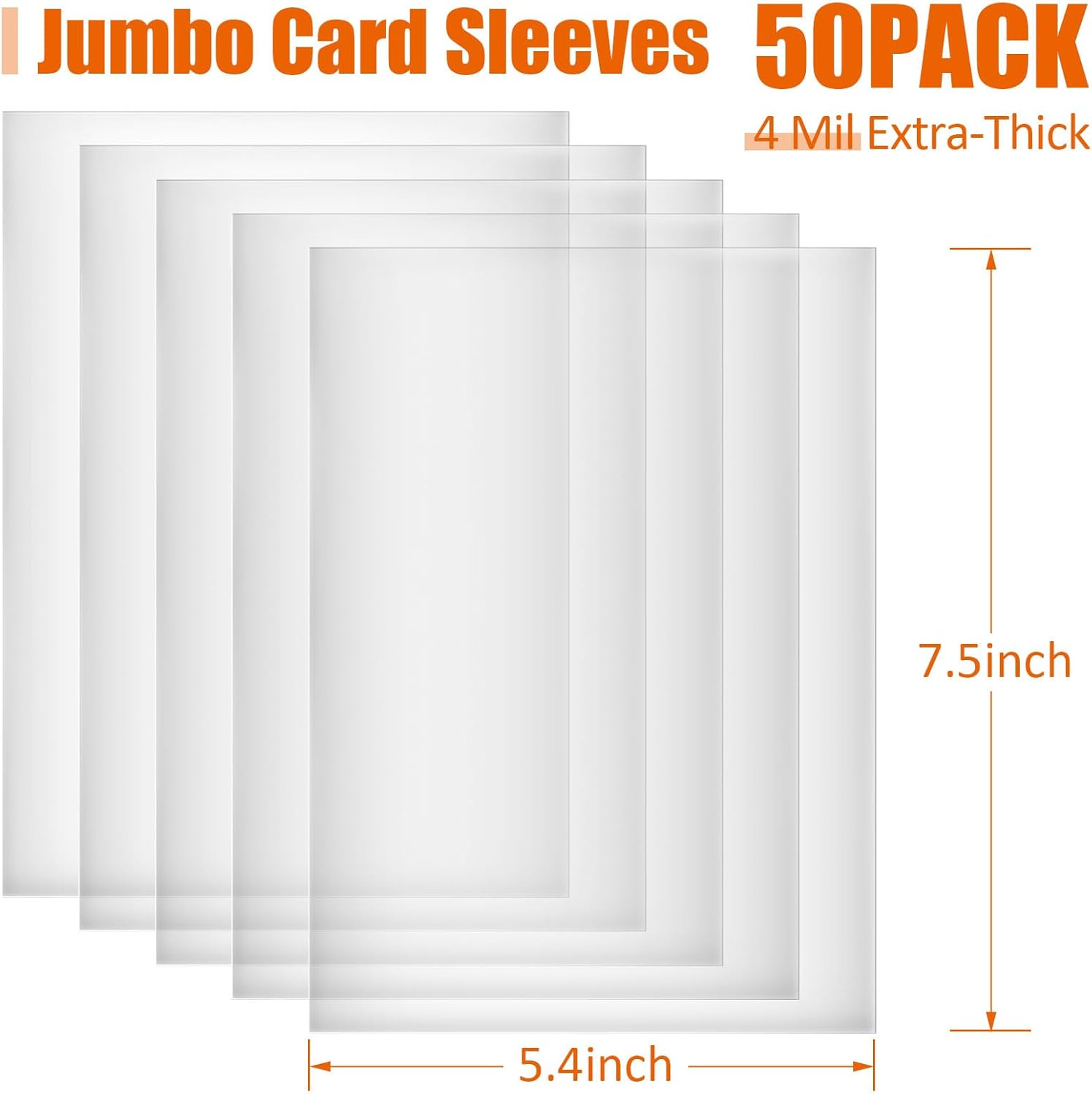 Jumbo-Card-Sleeves 5.4X7.5 4 Mil Extra-Thick Big Card Protector Sleeves Jumbo Card Protector-50 Pack image number 6