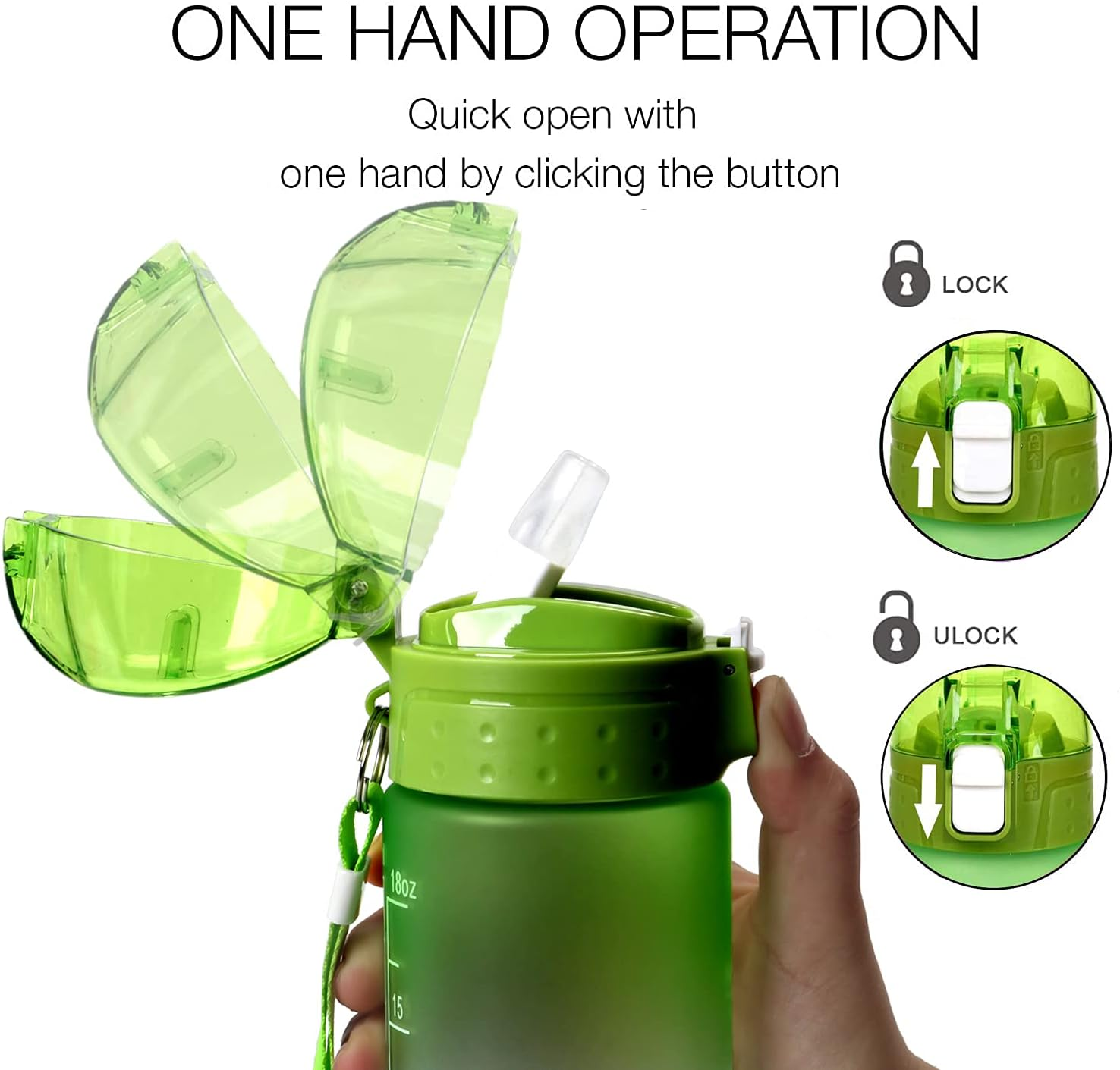 XACIOA 18Oz Water Bottle Kids with Straw,Drink Bottle with Time Marking Leakproof BPA Free,Ensure You Drink Enough Water Throughout the Day for Fitness and Outdoor Enthusiasts - 18-Lanzi image number 7