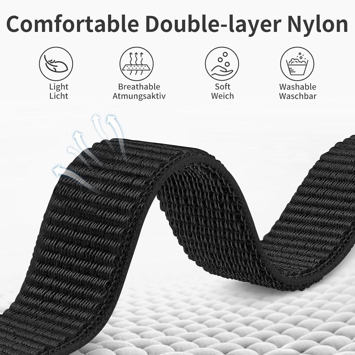 Chinbersky Sports Bicep Strap Compatible with Galaxy Watch 8 Strap 40 Mm 44 Mm/Galaxy Watch 8 Classic Strap 46 Mm, Nylon Elastic Bicep Band Jogging image number 1