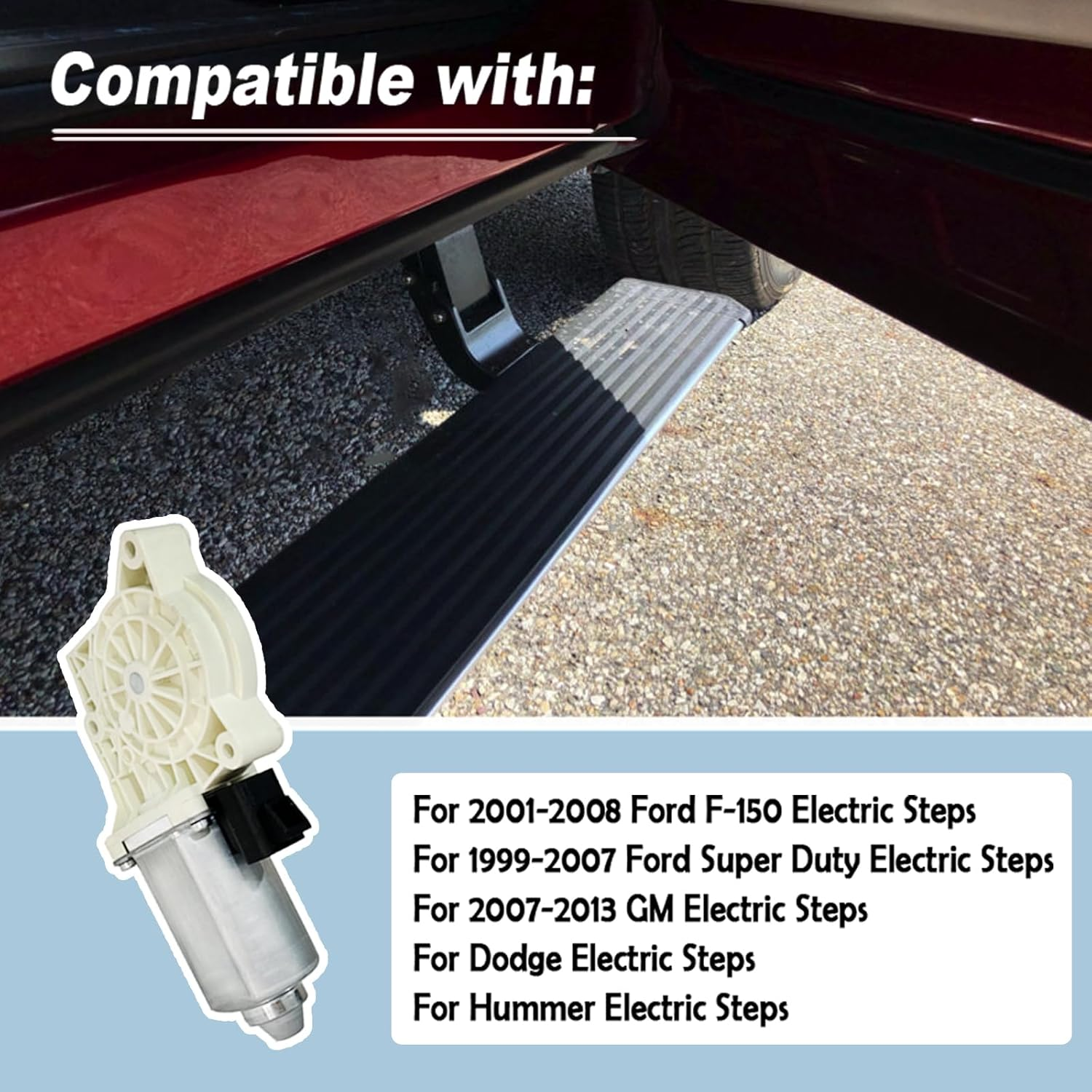 Power Step Running Board Motor Kit 80-03129-90, Replacement for AMP Research Step Running Board Motor, Electric Side Step Motor Fit for Hummer, Dodge, Ford Super Duty, F150, GM #Replace A10049-113