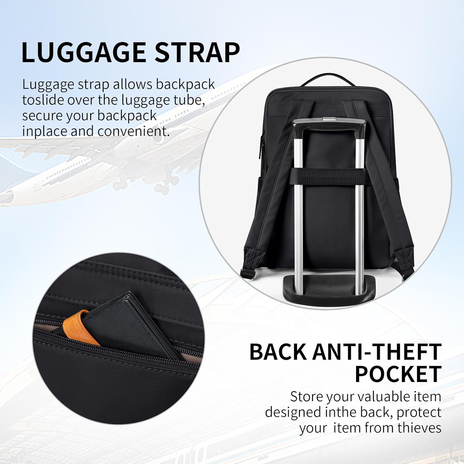 GOLF SUPAGS Stylish Laptop Backpack for Women Work College Travel Casual Daypack Fits 15.6 Inch Notebook image number 2