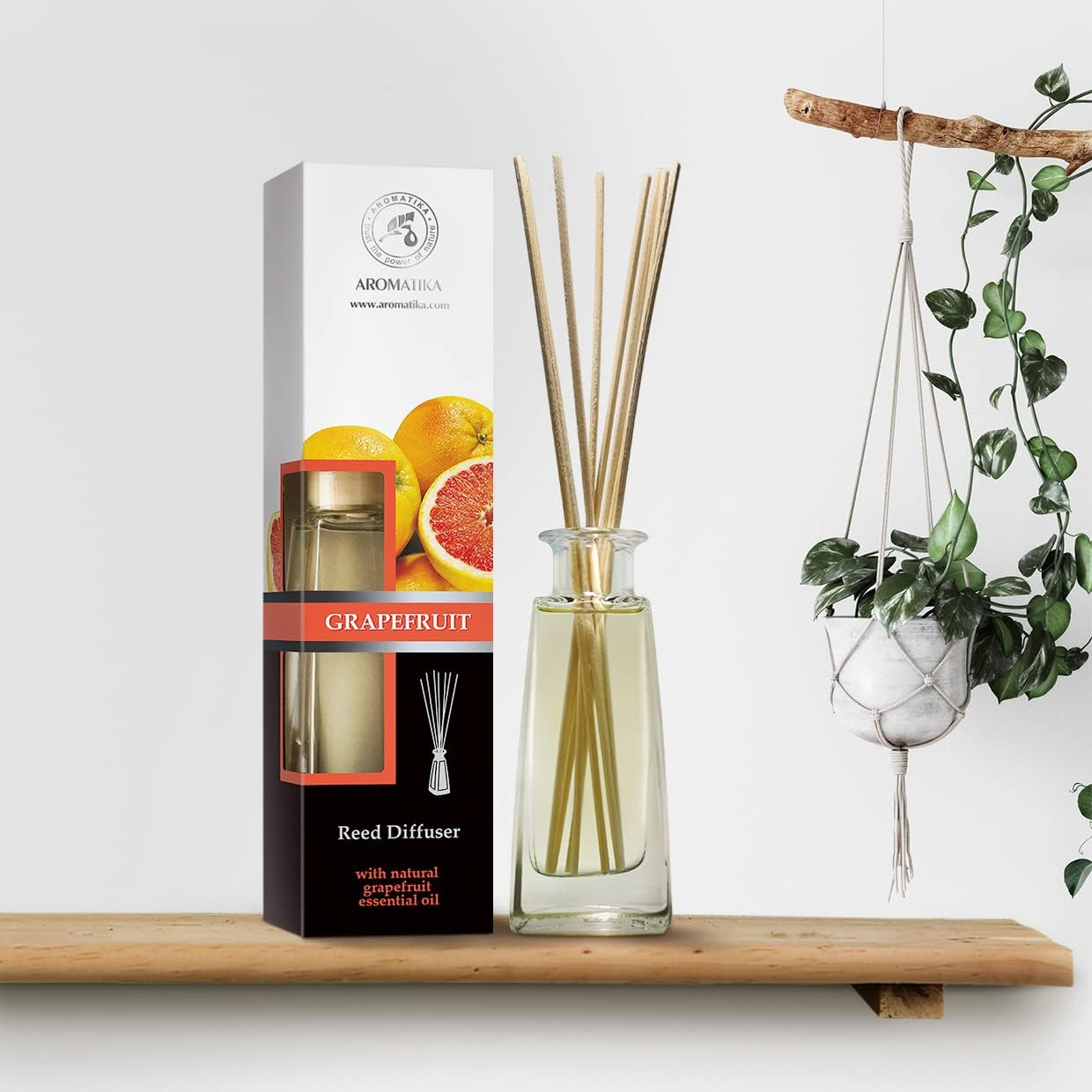 Reed Diffuser Grapefruit 100Ml - Natural Essential Oil Home Fragrance - Aromatherapy Air Freshener - Relaxation Scented Oil Diffuser image number 3