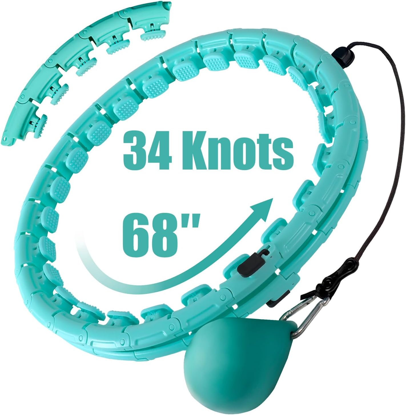 Ourstarry 24 Knots Weighted Hula Hoop plus Size, Smart Waist Hoola Hoops for Adults Fitness image number 1