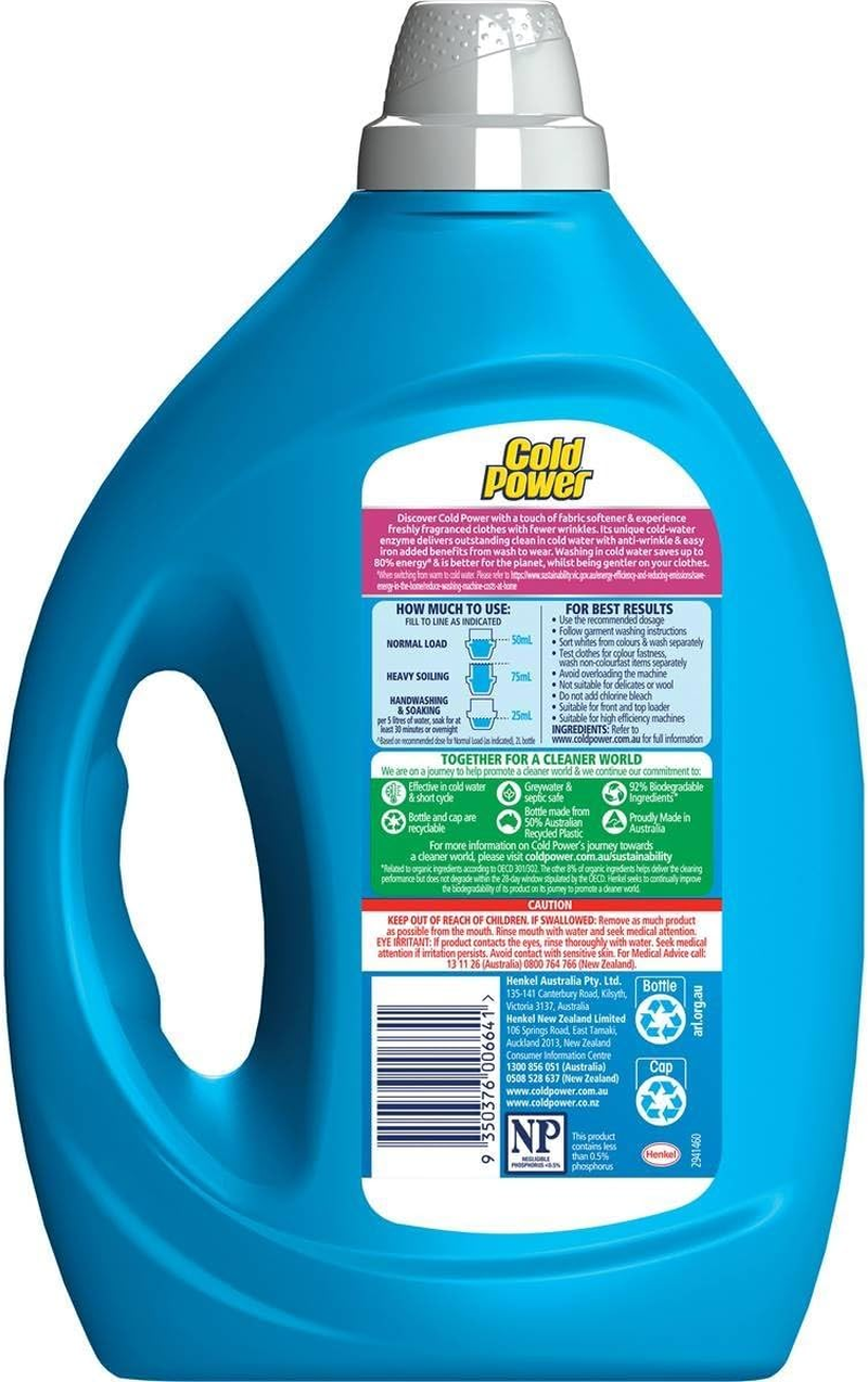 Cold Power 2-In-1 Laundry Liquid with Fabric Softener 2 Liter