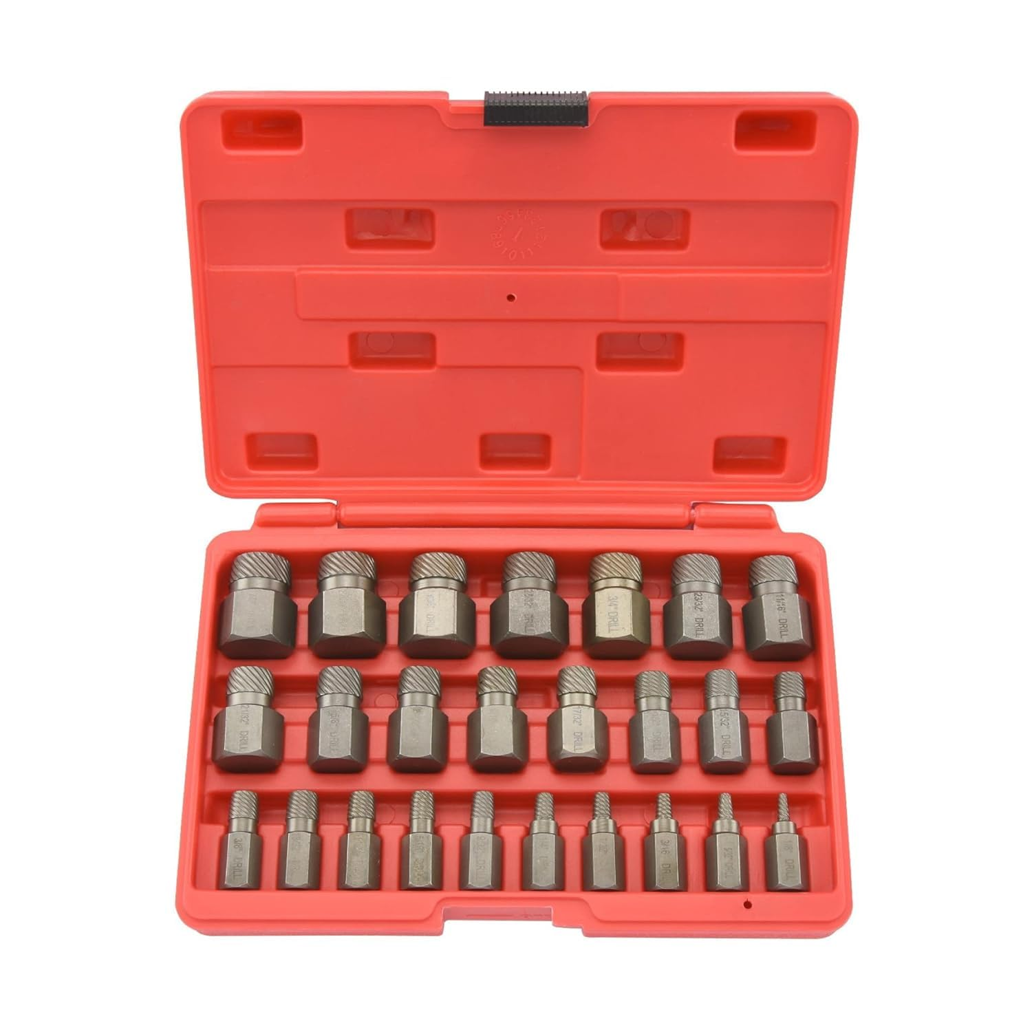 NEIKO 04204A Hex-Head Multispline Screw and Bolt Extractor Set, Easy-Out Screw Extraction, Broken Bolt Remover, Stripped Fastener Tool, 1/8 Inch to 7/8 Inch in 1/32-Inch Increments, Crmo, 25 Pieces
