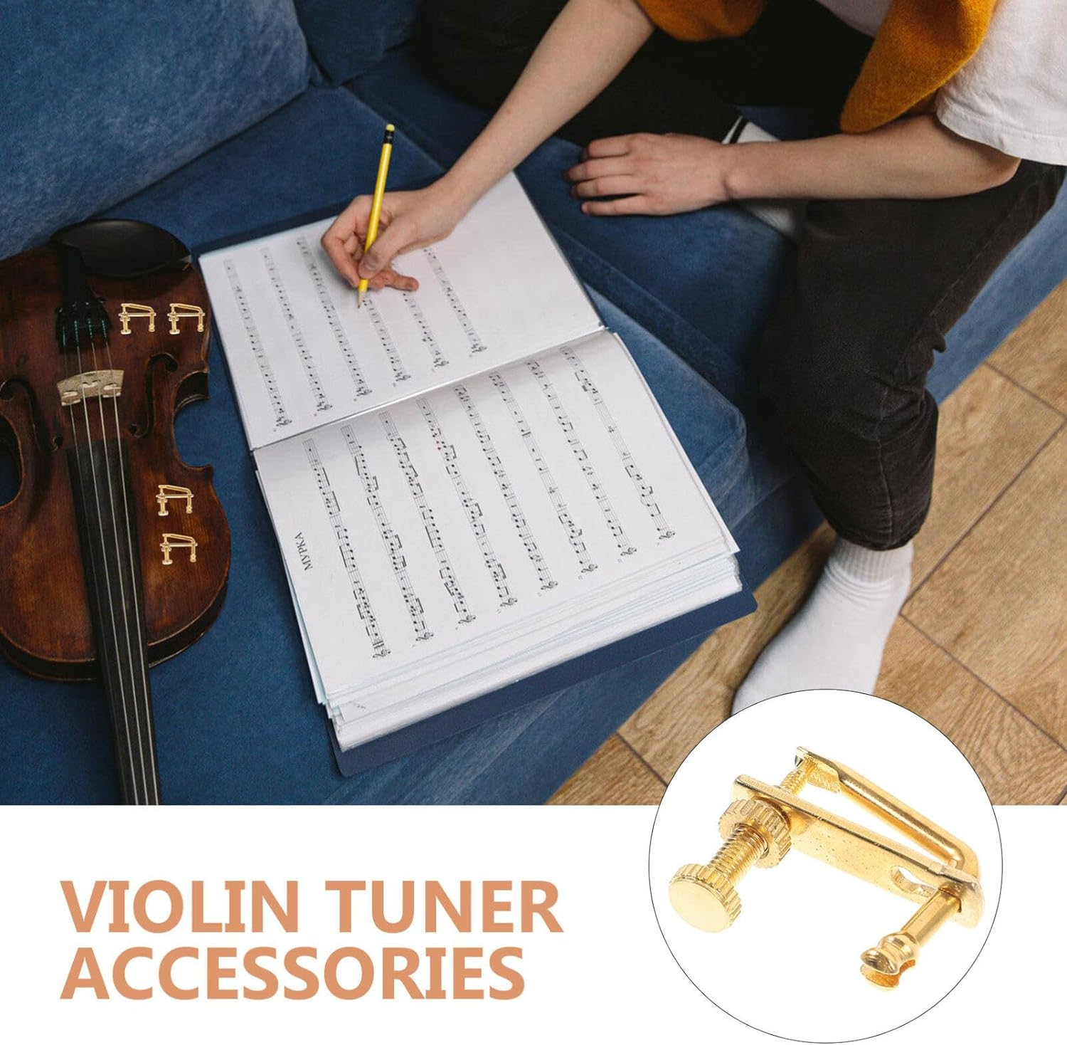 Abaodam 4Pcs Violin Tuners Metal String Adjusters Fine Tuners Keys for Violins Accessories image number 3