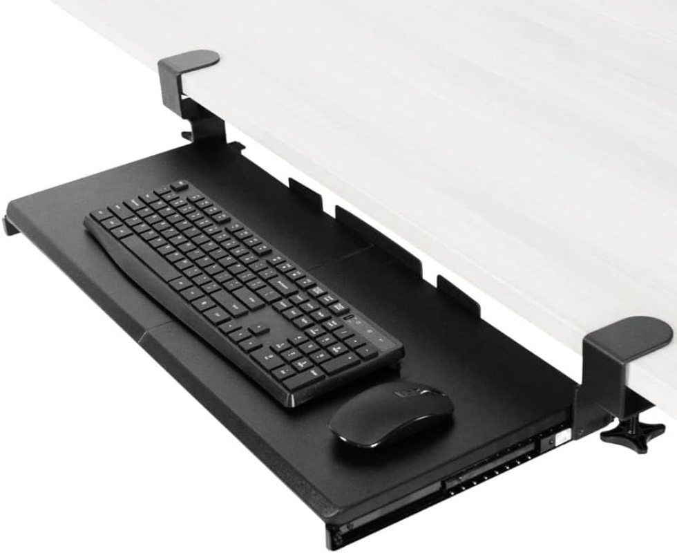 Alpen Keyboard Tray under Desk,75Cm&times;24Cm Adjustable Slide-Out Platform Computer Drawer for Typing, Black