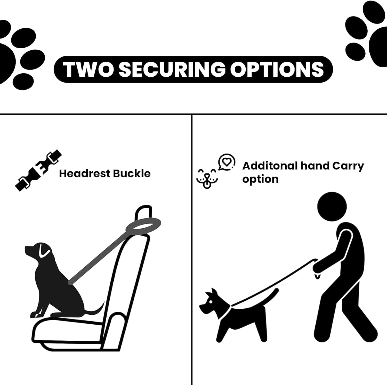 2 Packs Dog Cat Safety Seat Belt Strap Car Headrest Restraint Adjustable Nylon Fabric Dog Restraints Vehicle Seatbelts Harness (Blue) image number 6